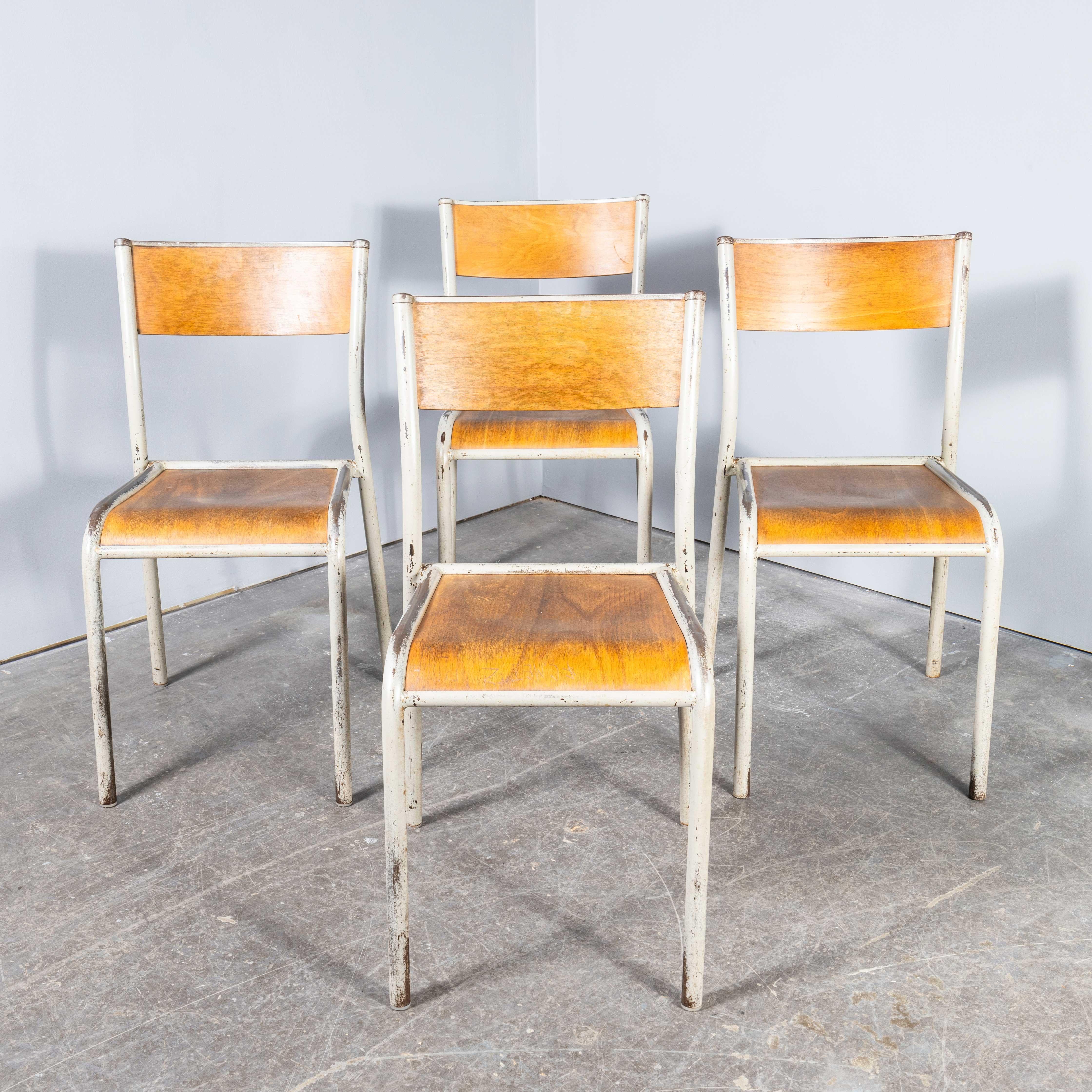 1950's French Mullca Stacking - Dining Chairs - Light Grey  510 - Large Quantiti For Sale 2