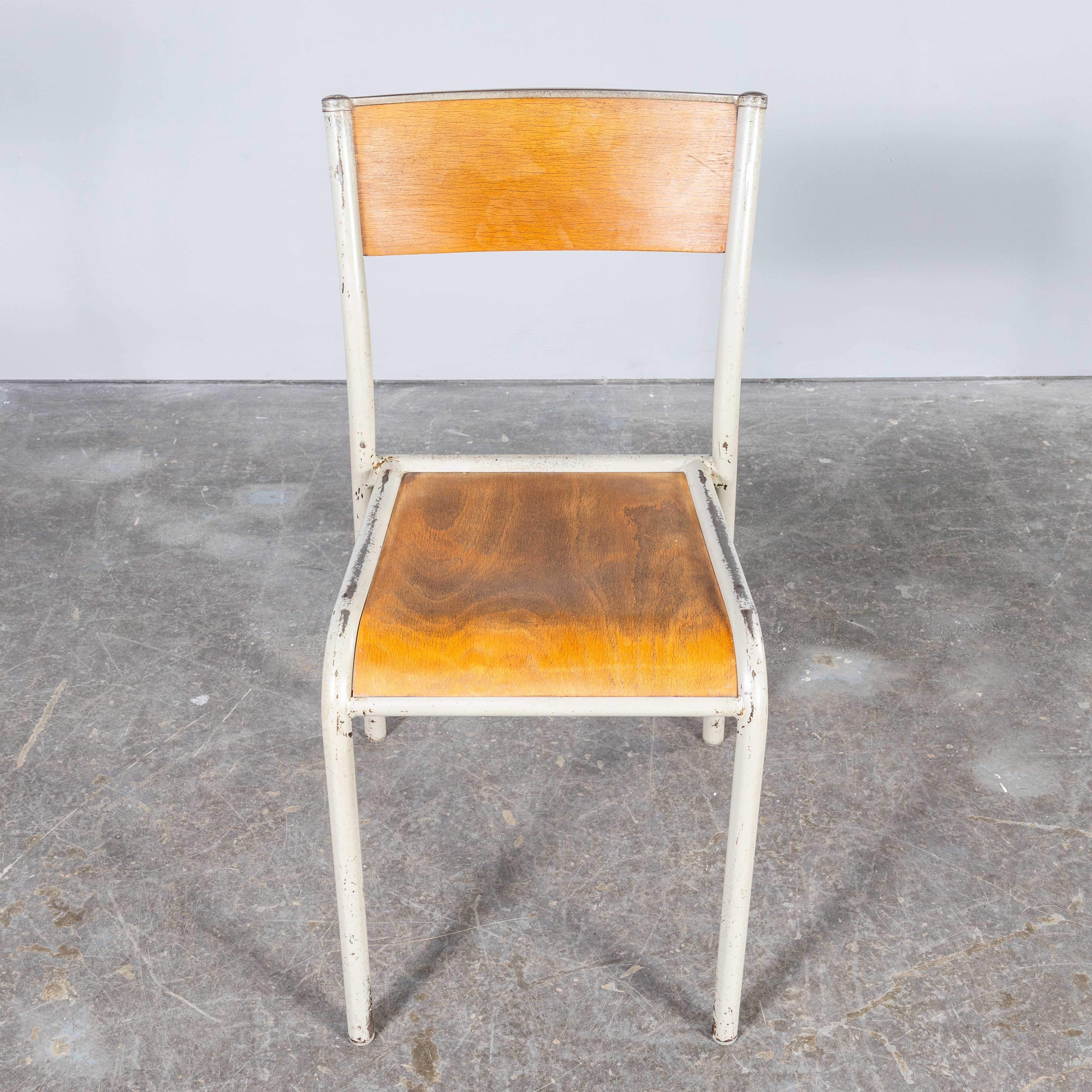 1950's French Mullca Stacking - Dining Chairs - Light Grey  510 - Large Quantiti For Sale 3