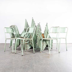 1950's French Mullca Stacking Dining Chairs Mint With Wood Seat - Various Qty