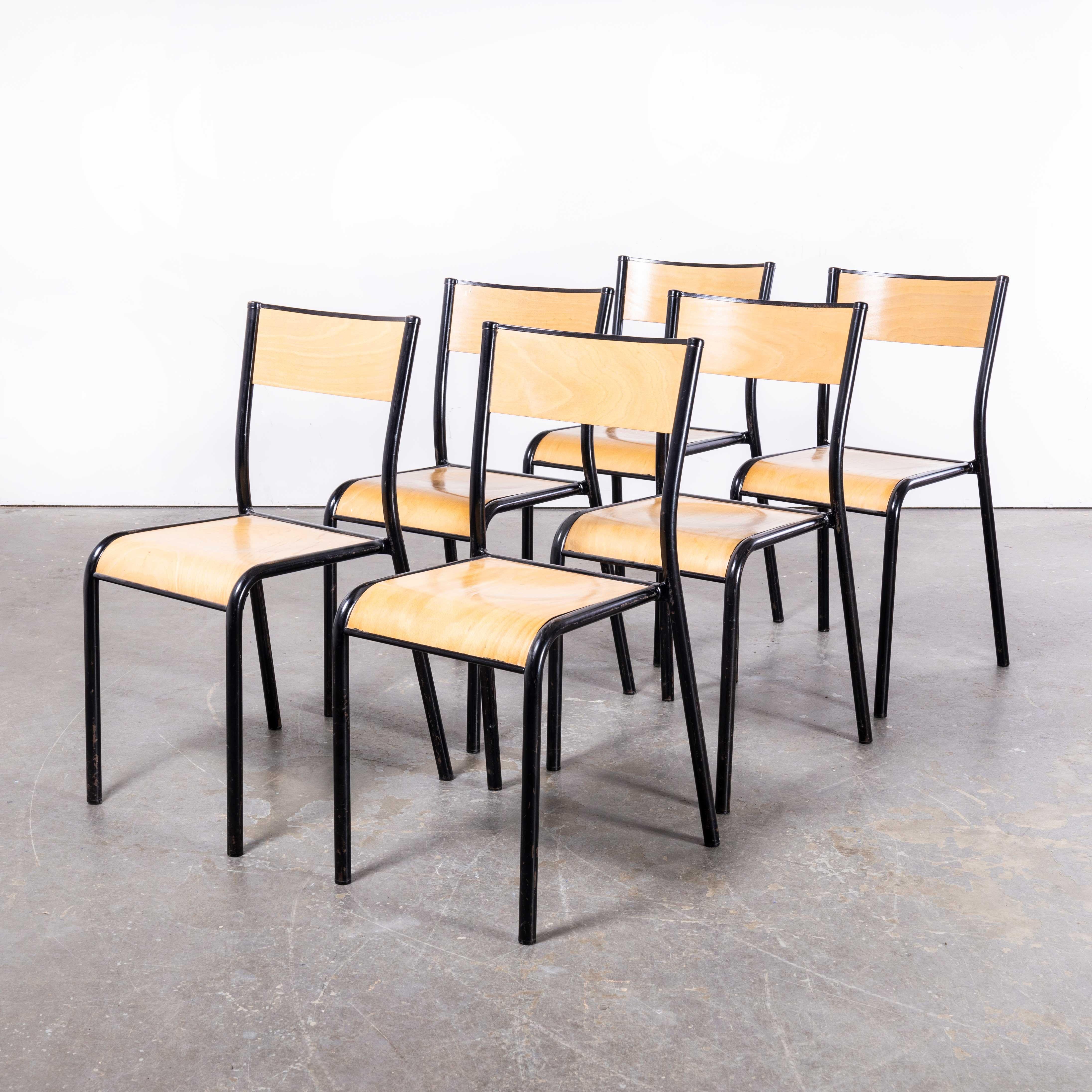 1950s French Mullca Stacking School – Dining Chairs – Black Model 510 – Set Of Six
1950s French Mullca Stacking School – Dining Chairs – Black Model 510 – Set Of Six. One of our most favourite chairs, in 1947 Robert Muller and Gaston Cavaillon