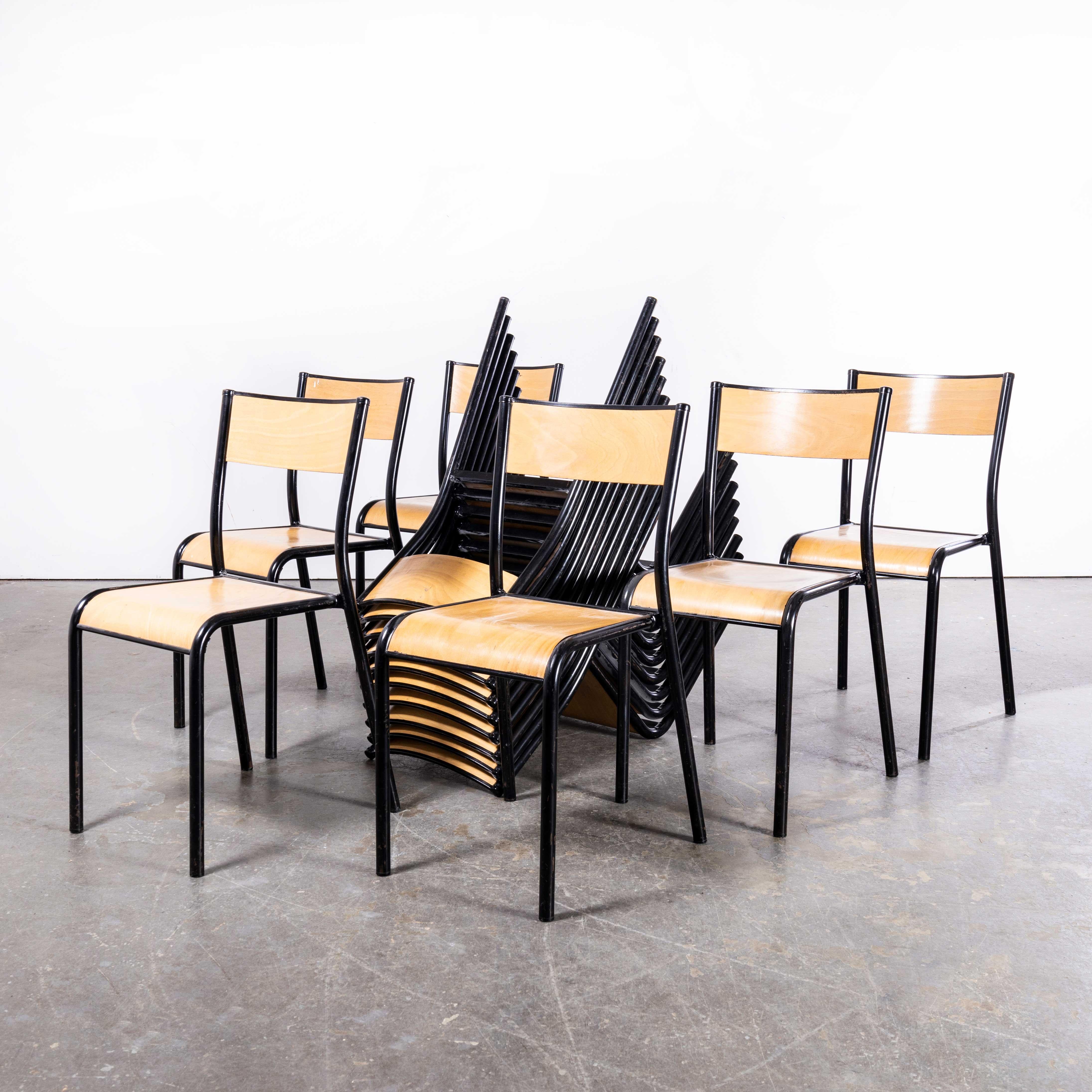 1950s French Mullca Stacking School – Dining Chairs – Black Model 510 – Various Quantities Available
1950s French Mullca Stacking School – Dining Chairs – Black Model 510 – Various Quantities Available. One of our most favourite chairs, in 1947
