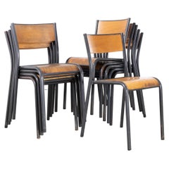1950s French Mullca Stacking School Dining Chairs Model 510, Set of Ten