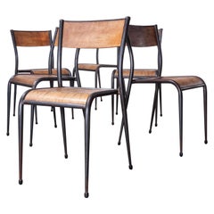 Vintage 1950s French Mullca Tapered Leg Dining Chairs, Set of Six