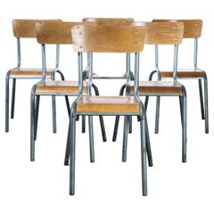 1950's Mullca Vintage Stacking School, Chairs, Aqua Model 510/1 - Set Of Six