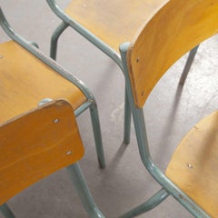 1950s French Mullca Vintage Stacking School:: Dining Chairs:: Set of Eight
