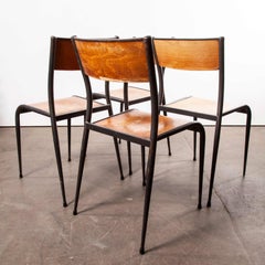 1950s French Mullca Vintage Stacking School/Dining Chairs Tapered Leg