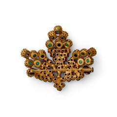 1950s French Multicoloured Rhinestone Brooch with Trombone Clasp