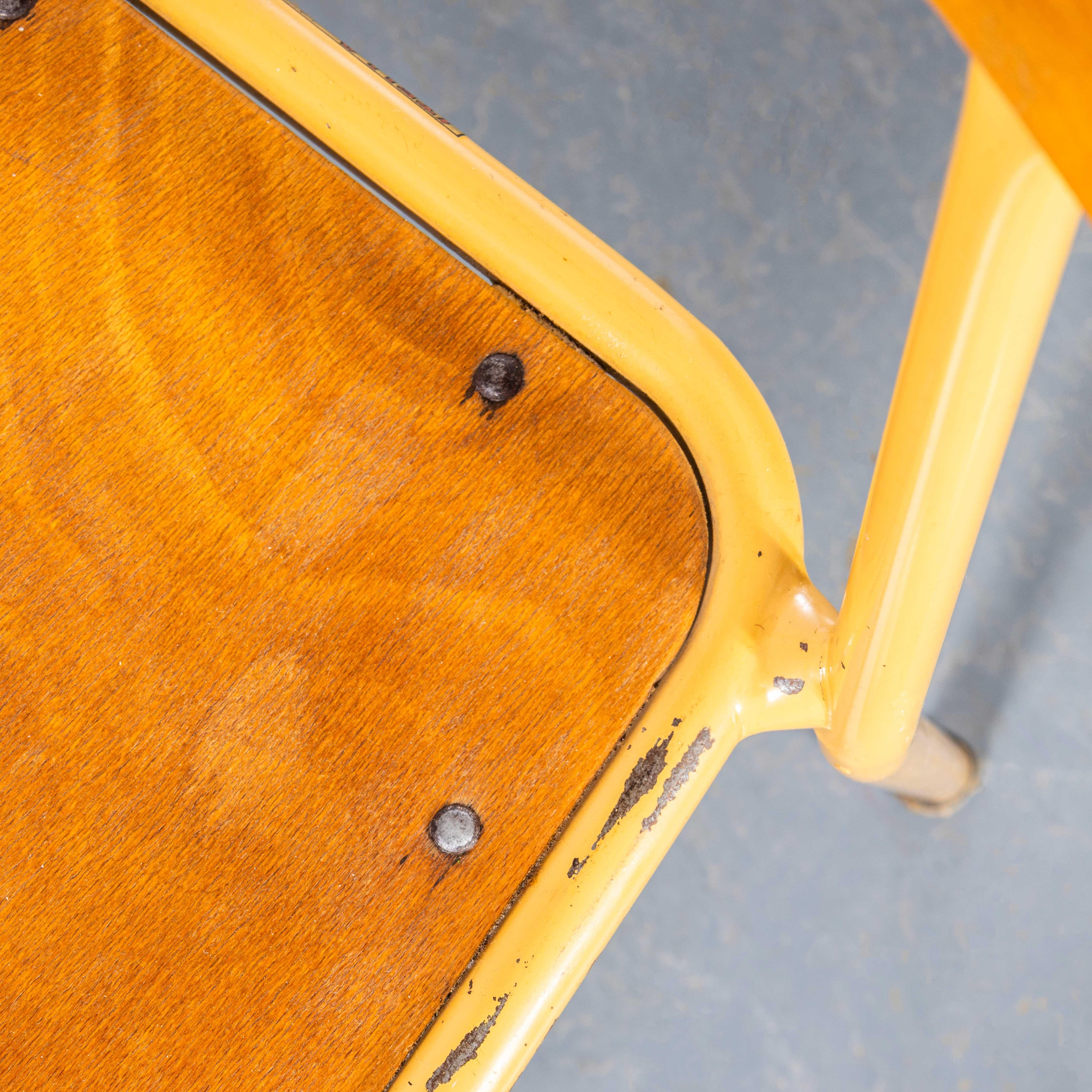 1950's French Mustard Stella Stacking Dining Chairs For Sale 7