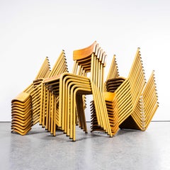 1950's French Mustard Stella Stacking Dining Chairs