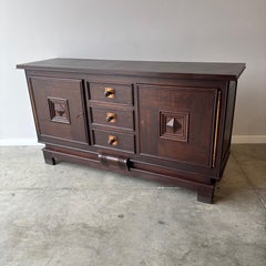 1950s French Oak Cabinet, Charles Dudouyt Style