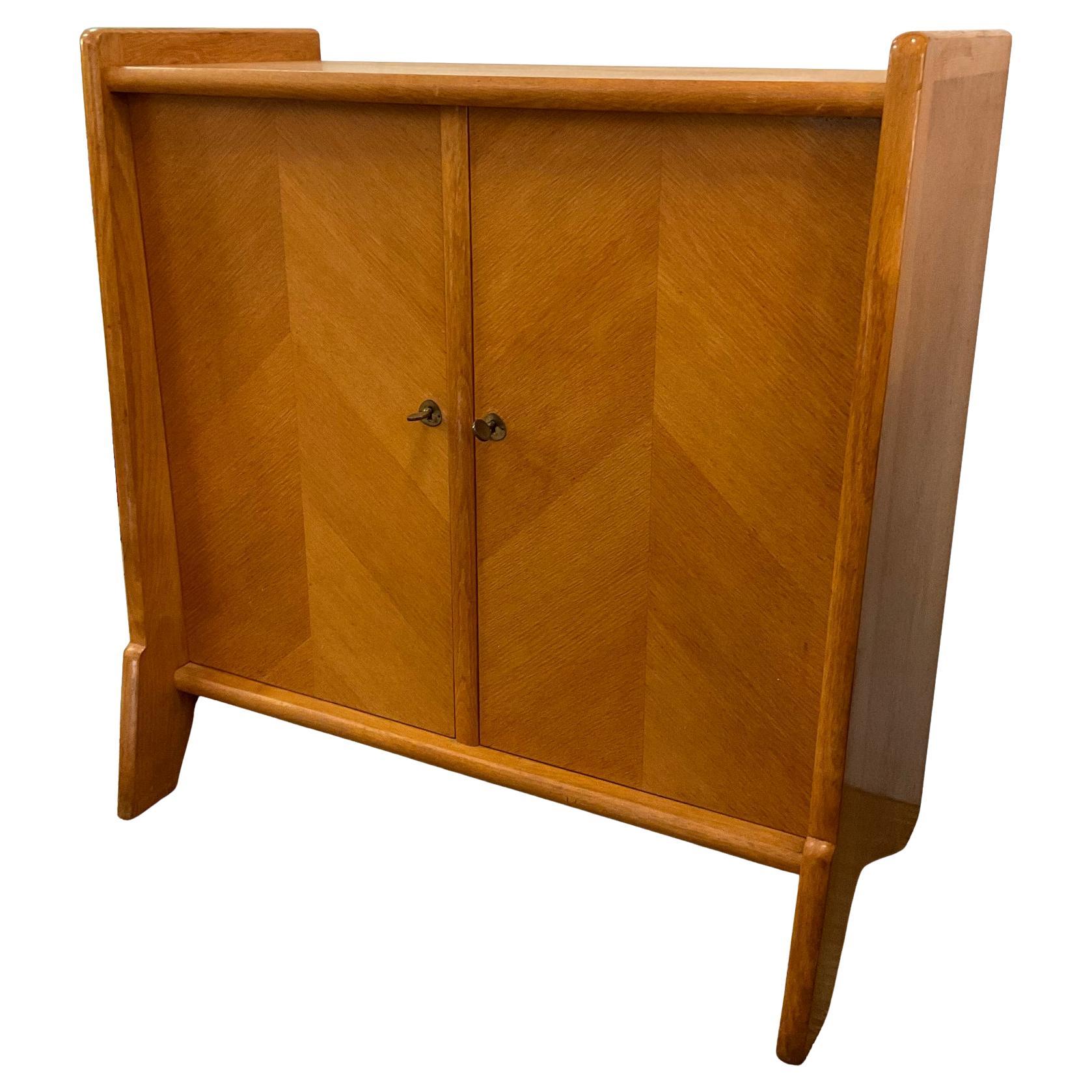 1950s French Oak Cabinet in the style of Manufacturer Gérard Guermonprez
