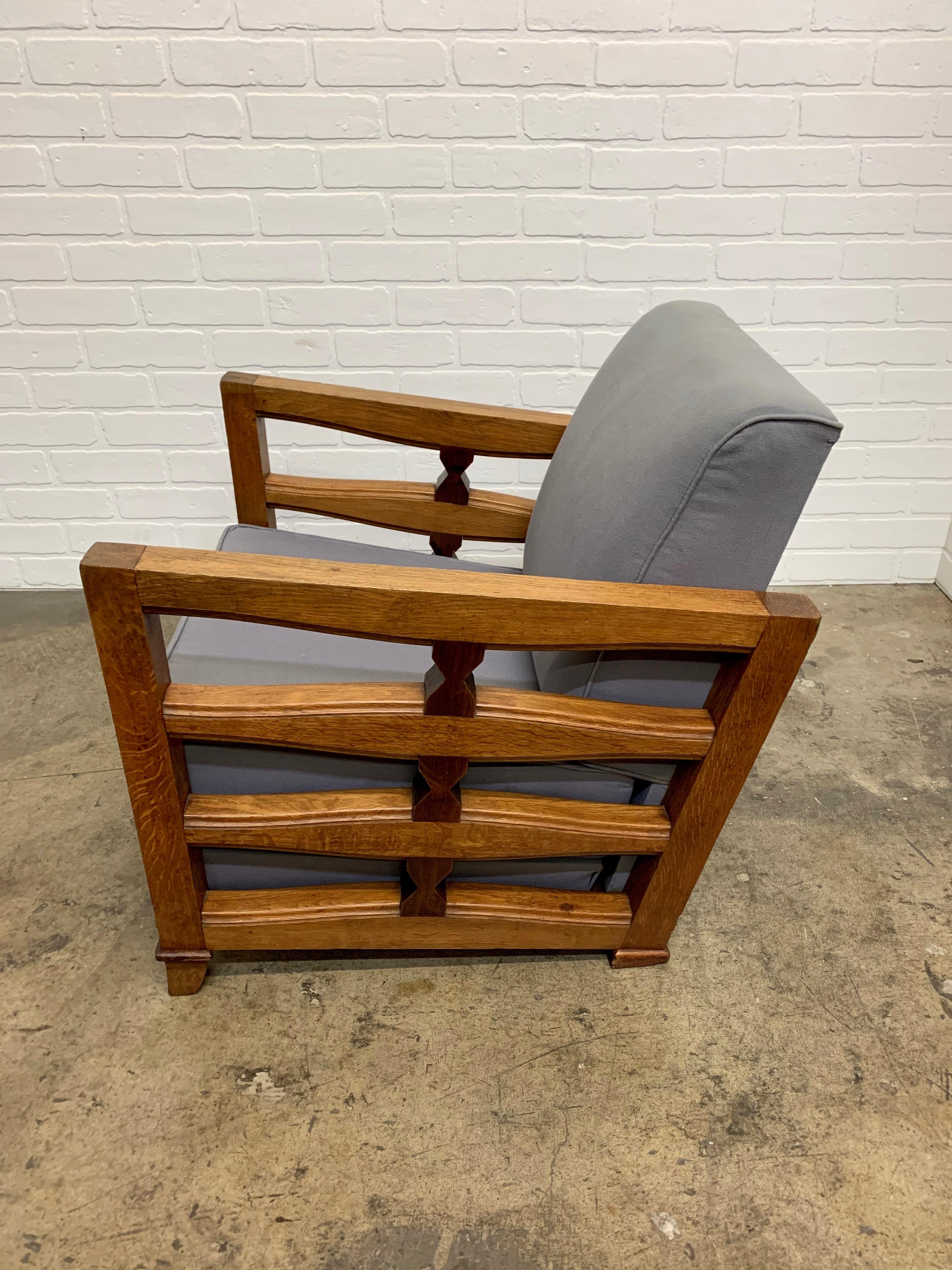 1950's French Oak Children's Lounge Chair For Sale 8