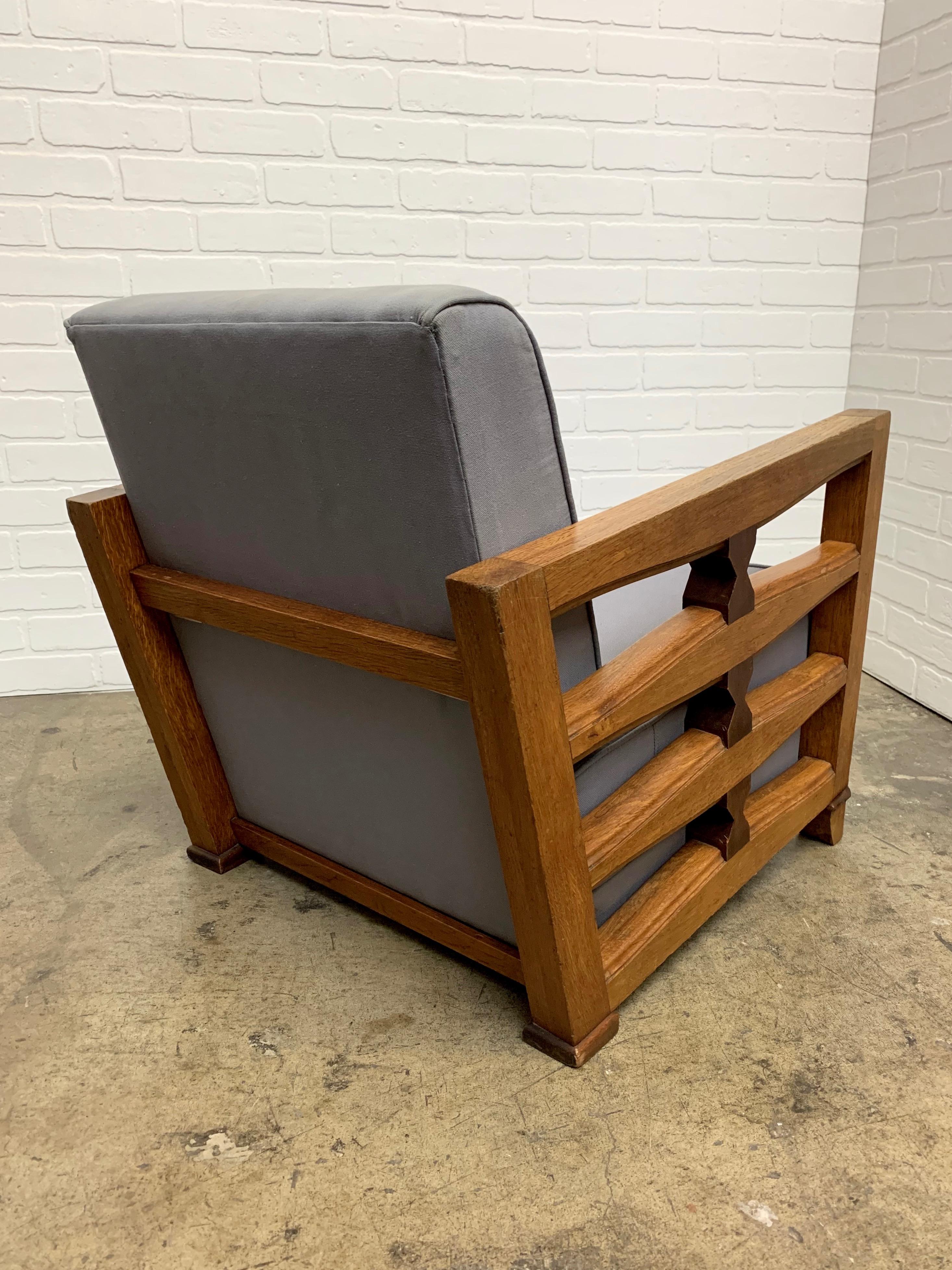 Mid-Century Modern 1950's French Oak Children's Lounge Chair For Sale