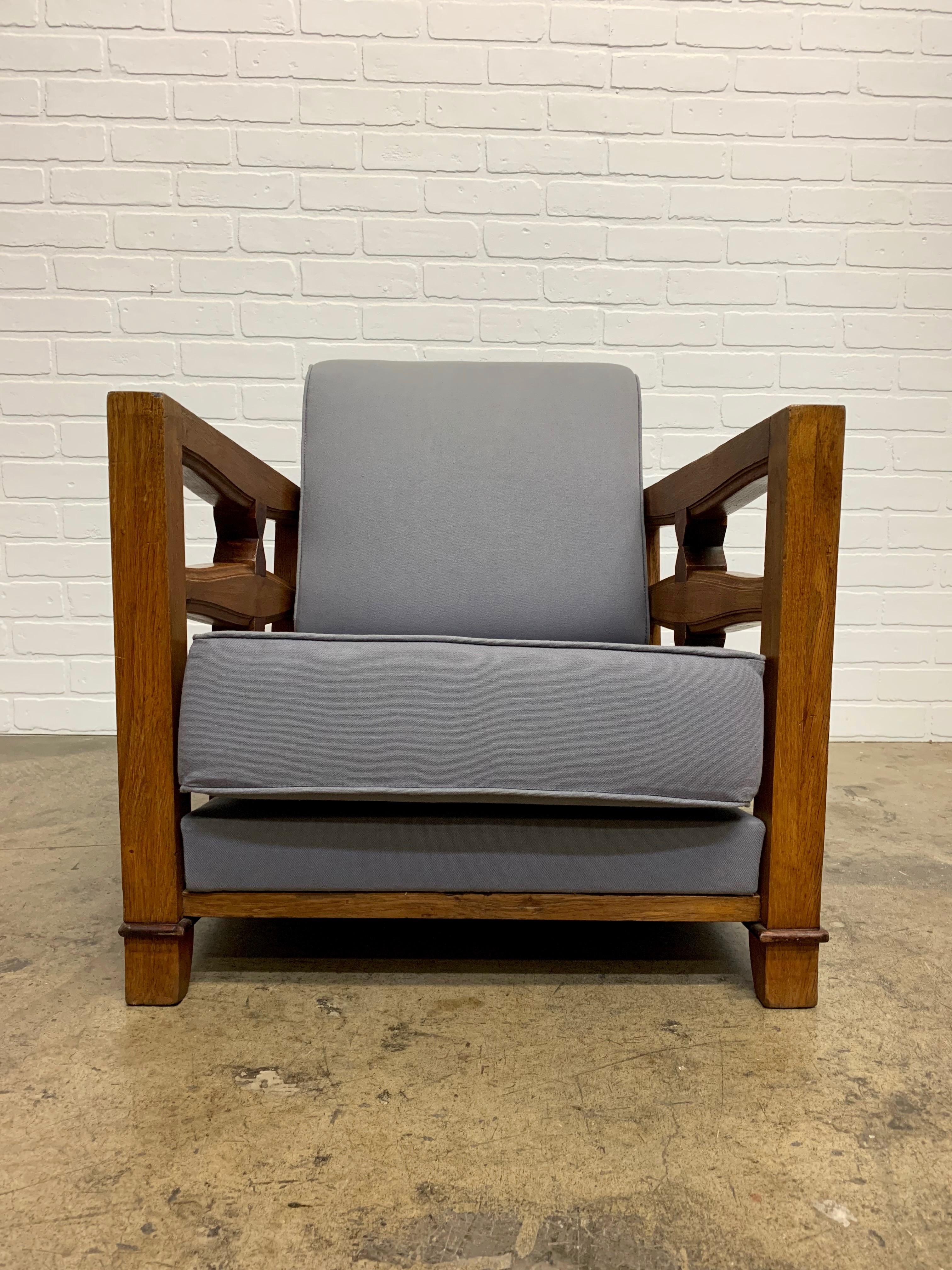 1950's French Oak Children's Lounge Chair For Sale 3