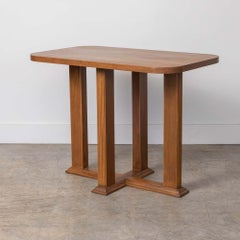 1950s French Fluted Wood Side Table
