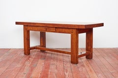 1950s French Oak Console with Drawer