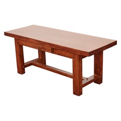 1950s French Oak Console with Drawer