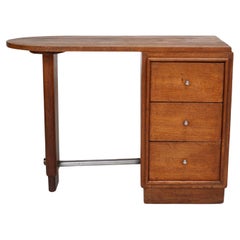 Retro 1950's French Oak Desk With 3 Drawers