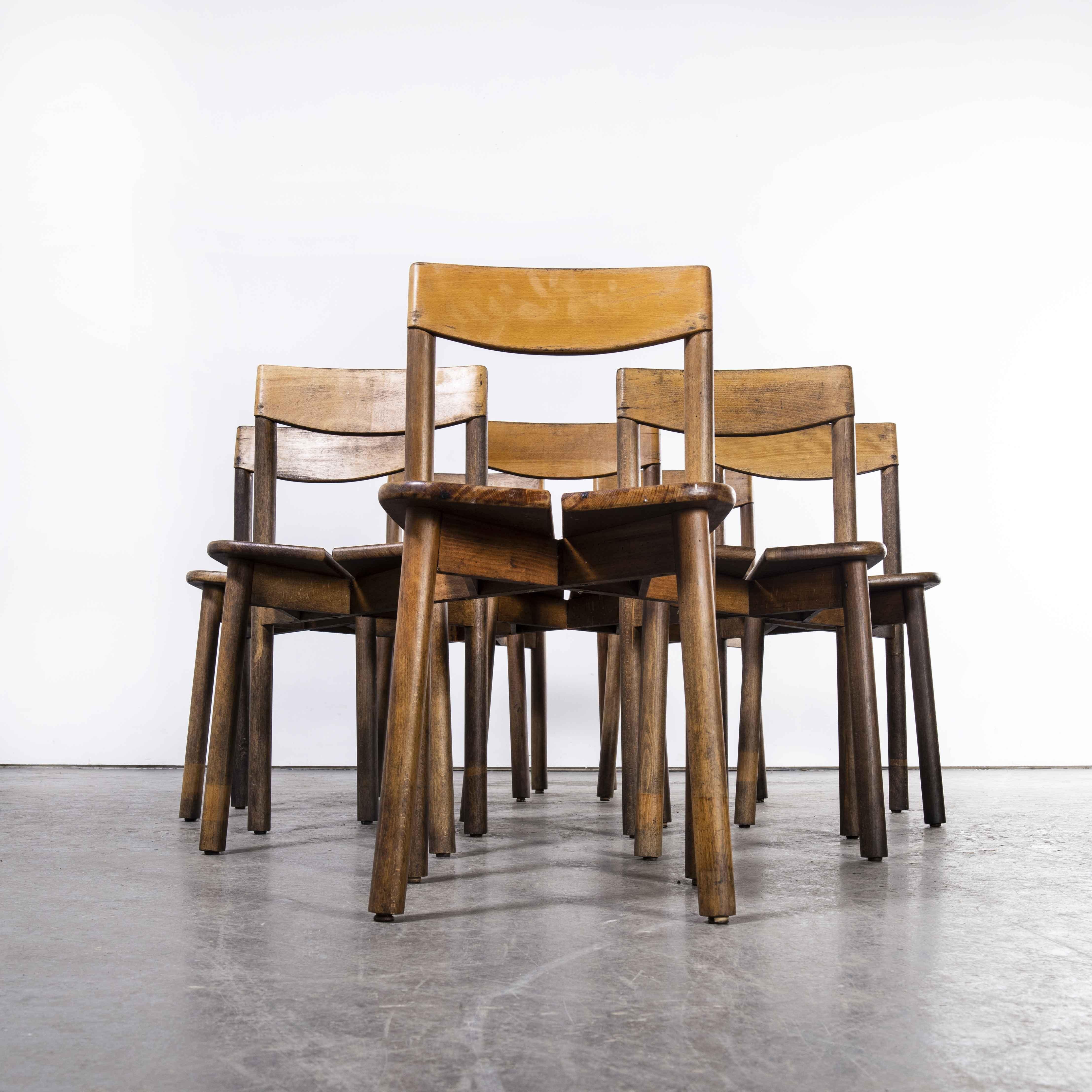 Mid-20th Century 1950's French Oak Dining Chairs by Pierre Gautier-Delaye, Set of Eight