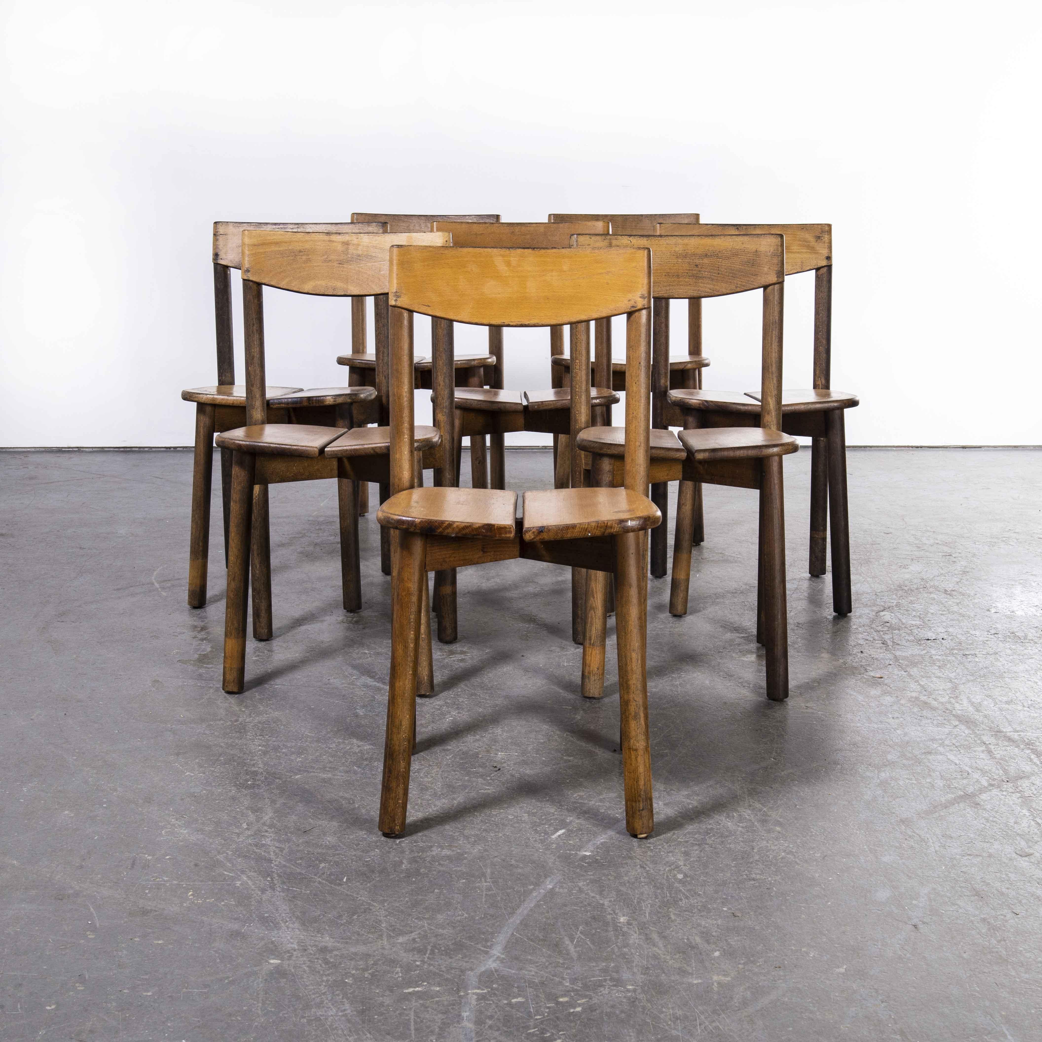 1950's French Oak Dining Chairs by Pierre Gautier-Delaye, Set of Eight 1