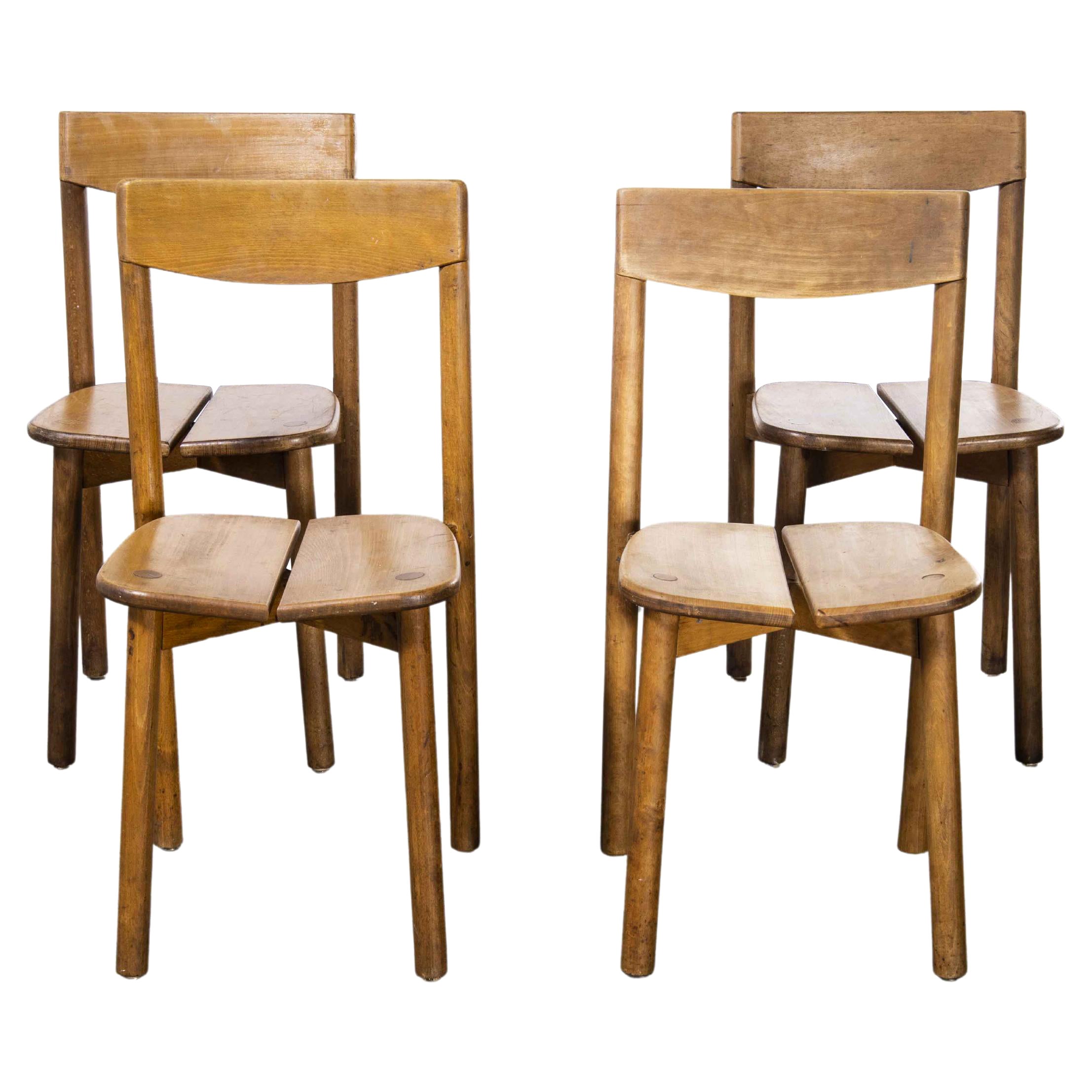1950
s French Oak Dining Chairs by Pierre Gautier-Delaye, Set of Four