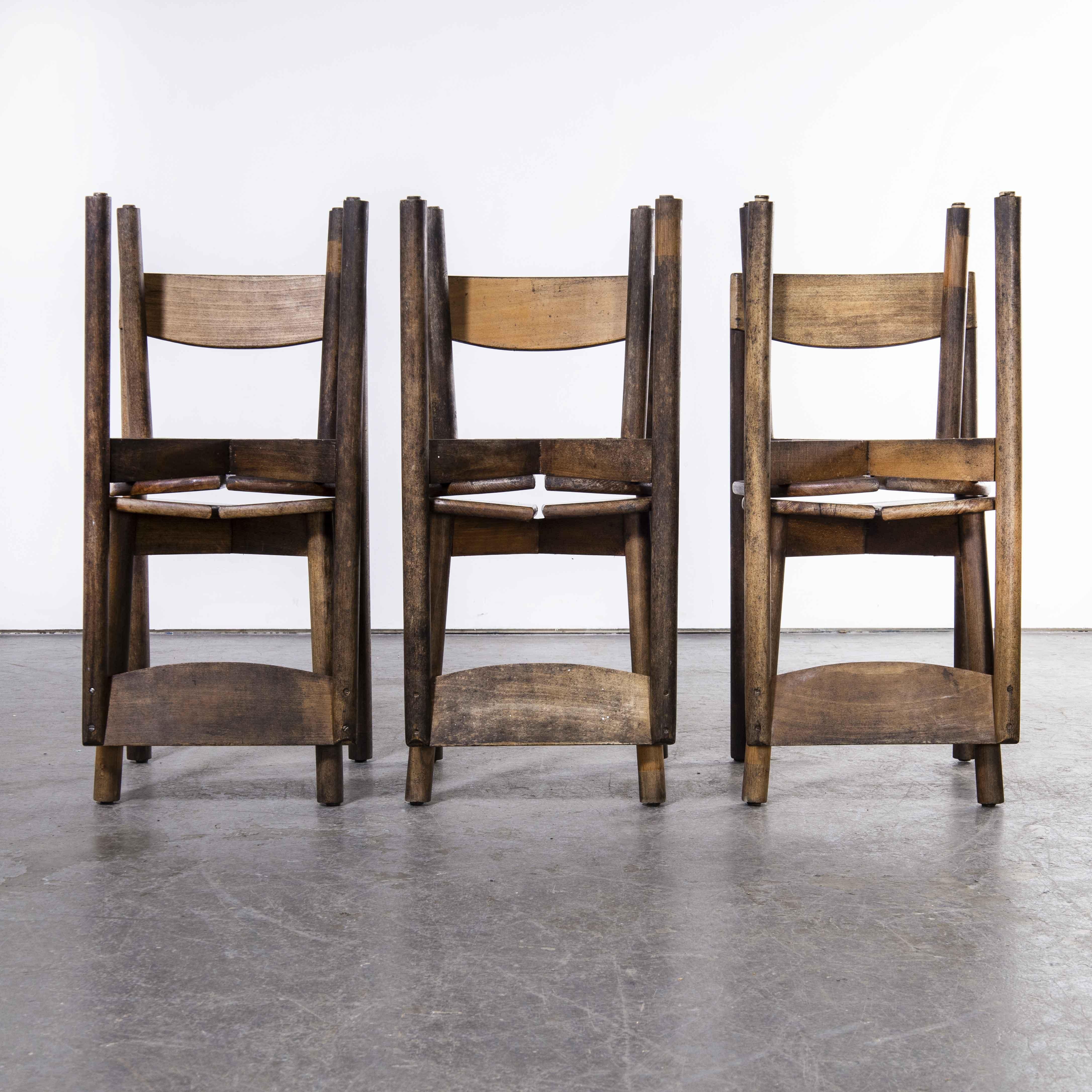 Mid-20th Century 1950's French Oak Dining Chairs by Pierre Gautier-Delaye, Set of Six 'Model 66'