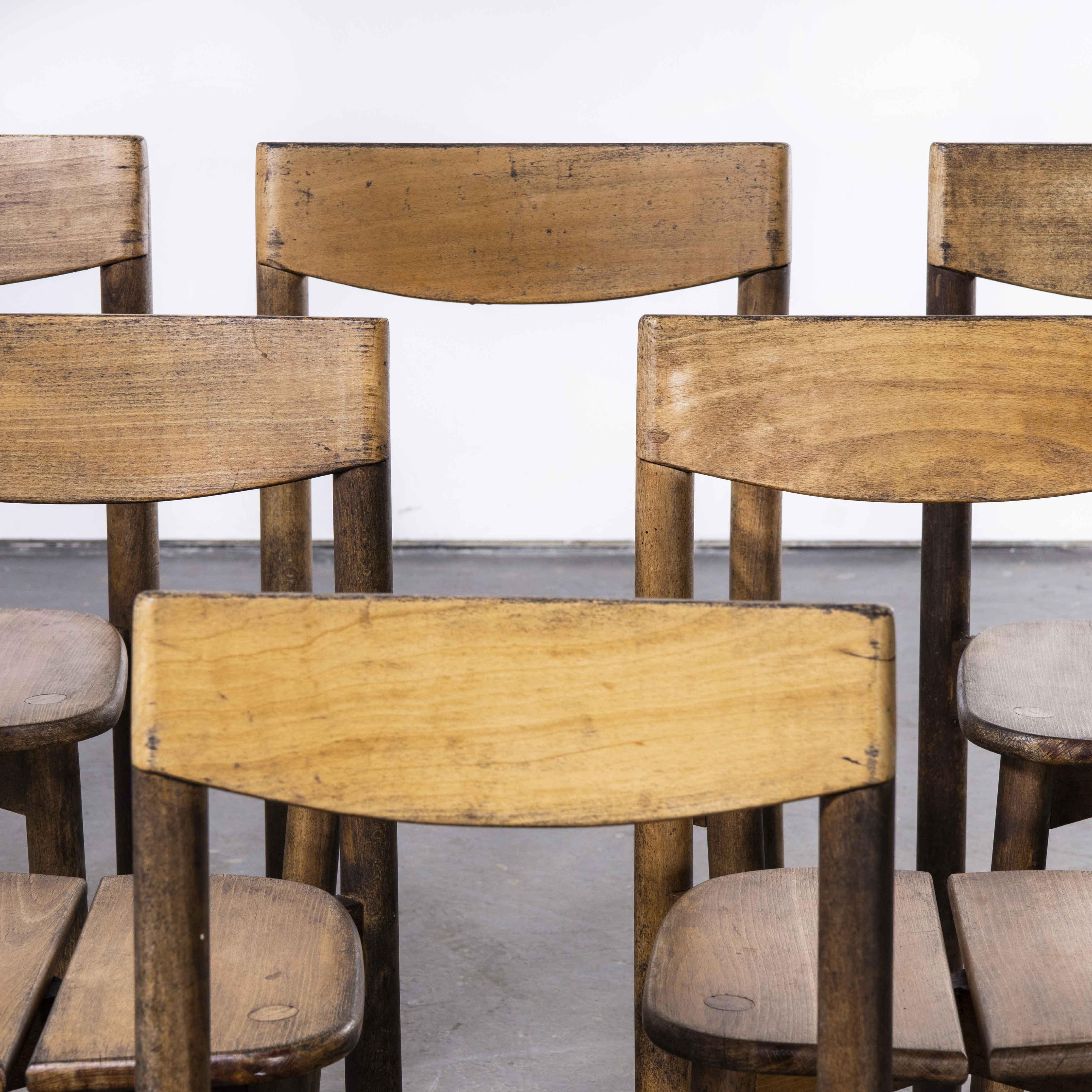 1950's French Oak Dining Chairs by Pierre Gautier-Delaye, Set of Six 'Model 66' 3