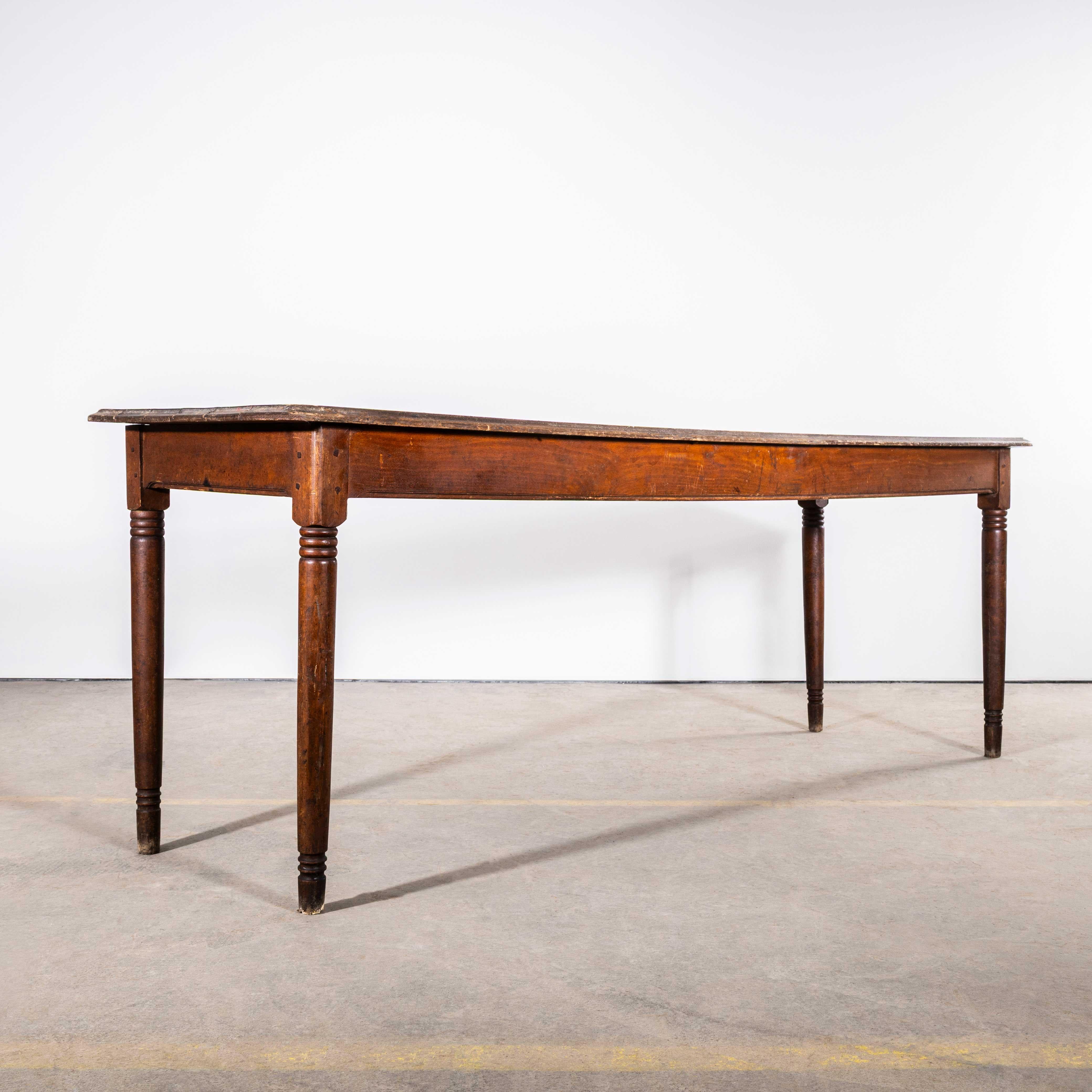 Mid-20th Century 1950's French Oak Farmhouse Rectangular Dining Table For Sale