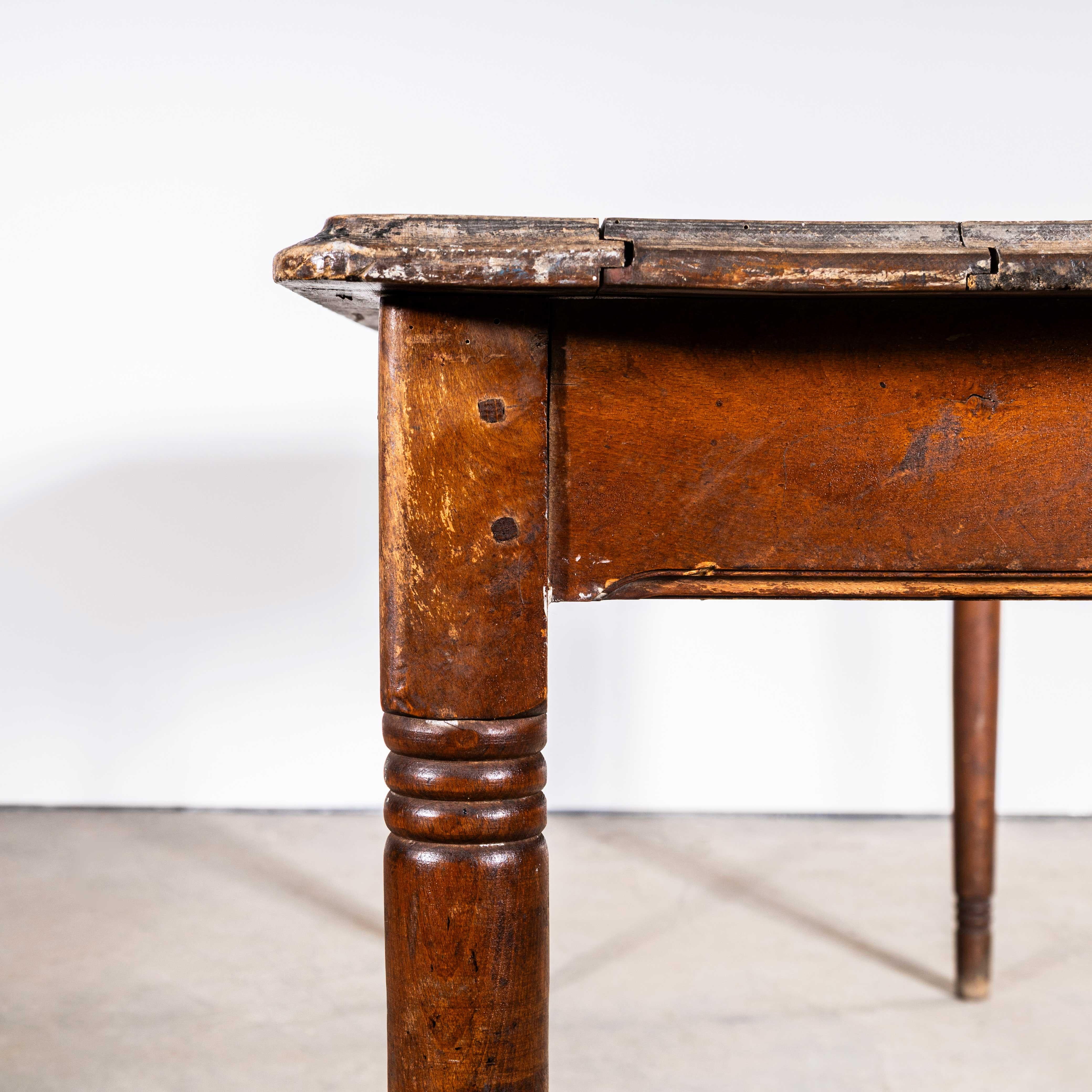 1950's French Oak Farmhouse Rectangular Dining Table For Sale 3