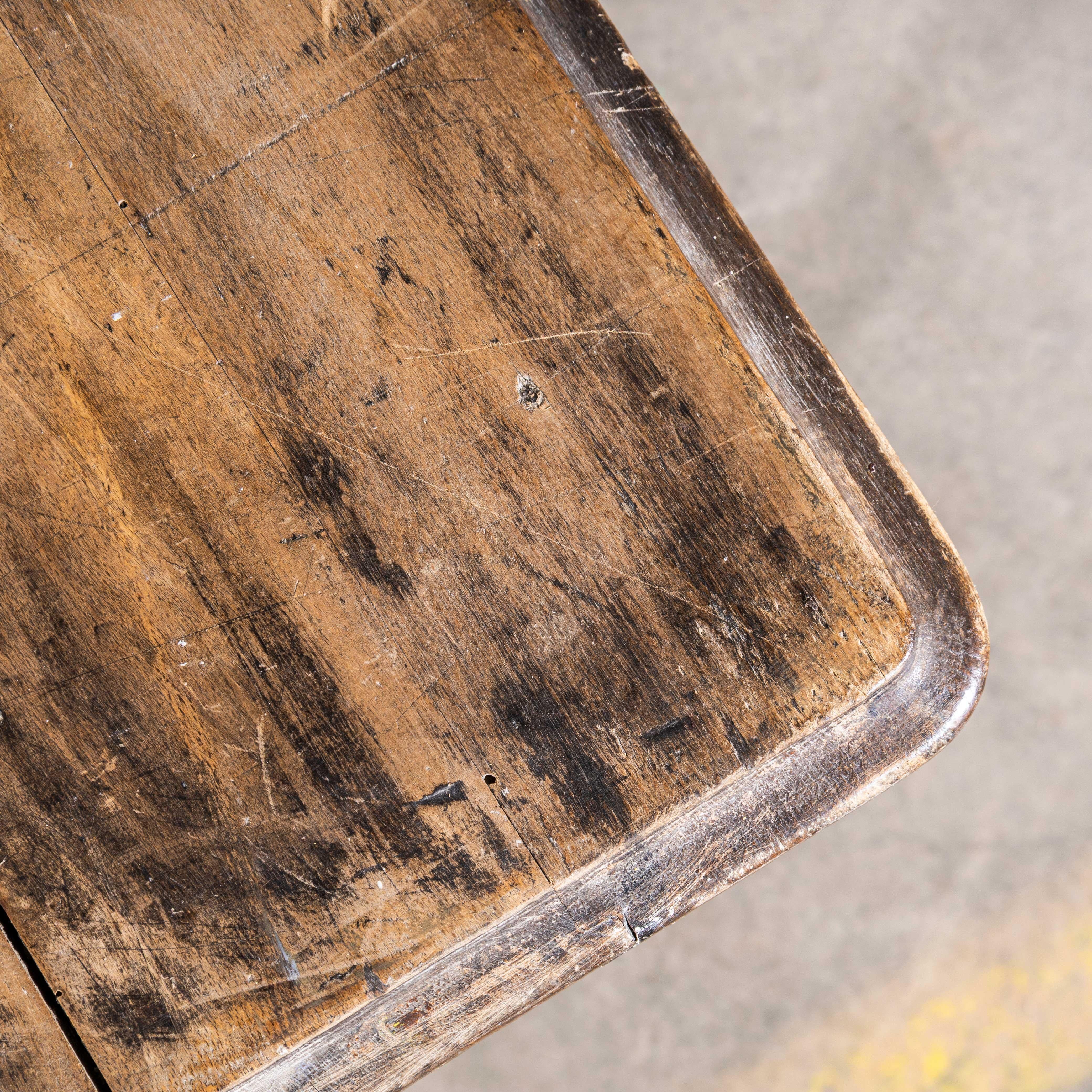 1950's French Oak Farmhouse Rectangular Dining Table For Sale 4