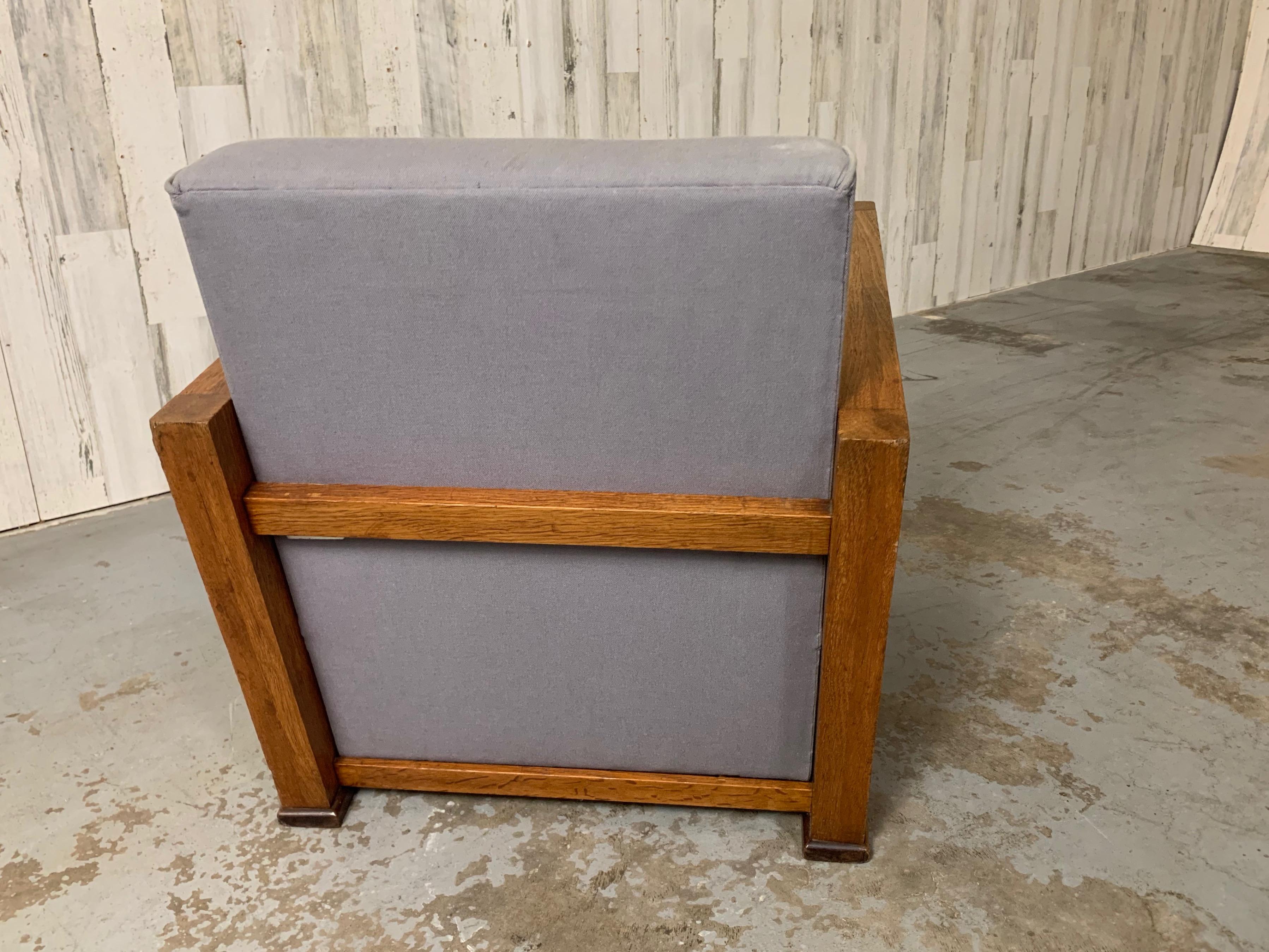1950's French Oak Petite Lounge Chair For Sale 5