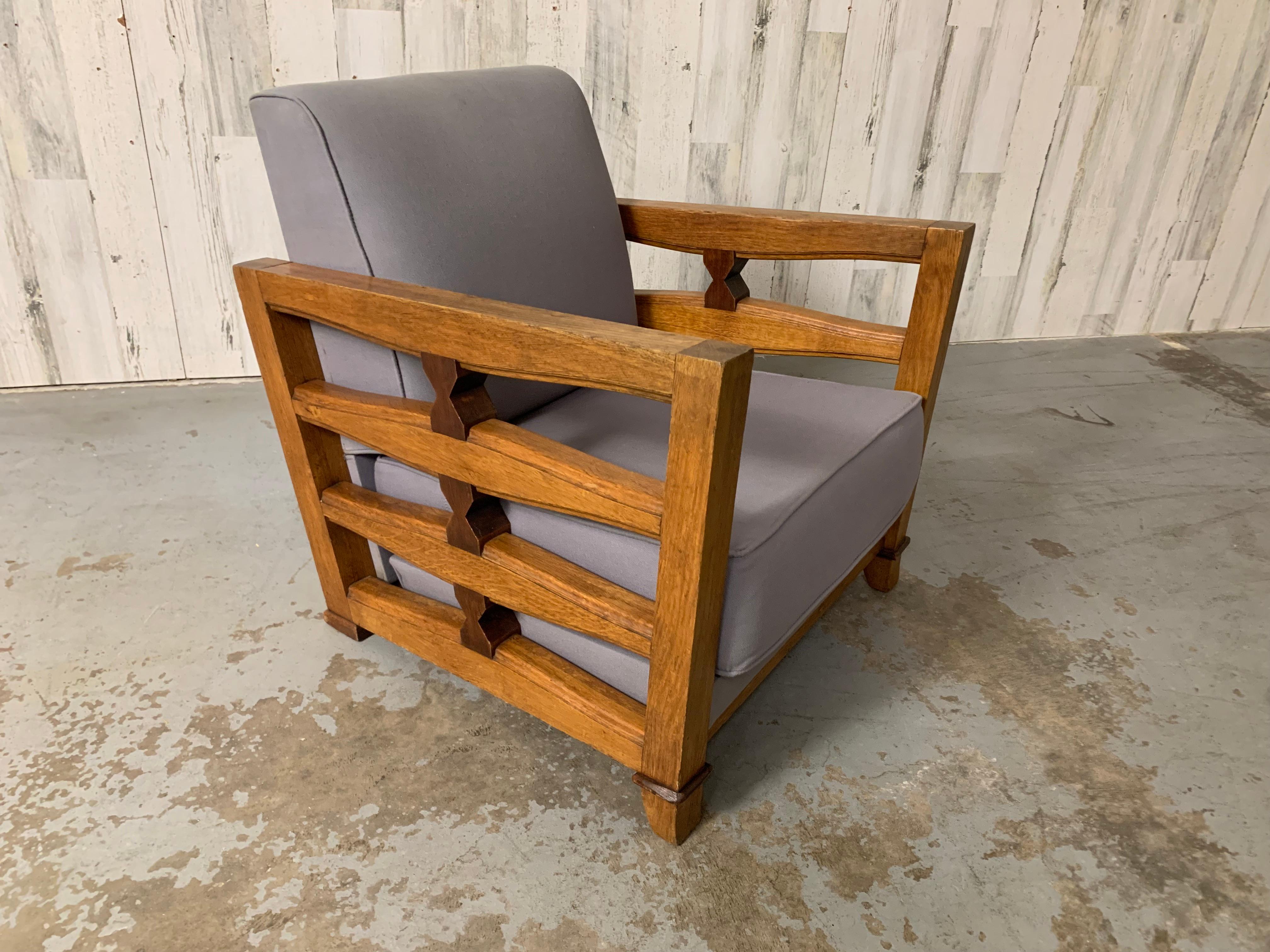 1950's French Oak Petite Lounge Chair For Sale 7