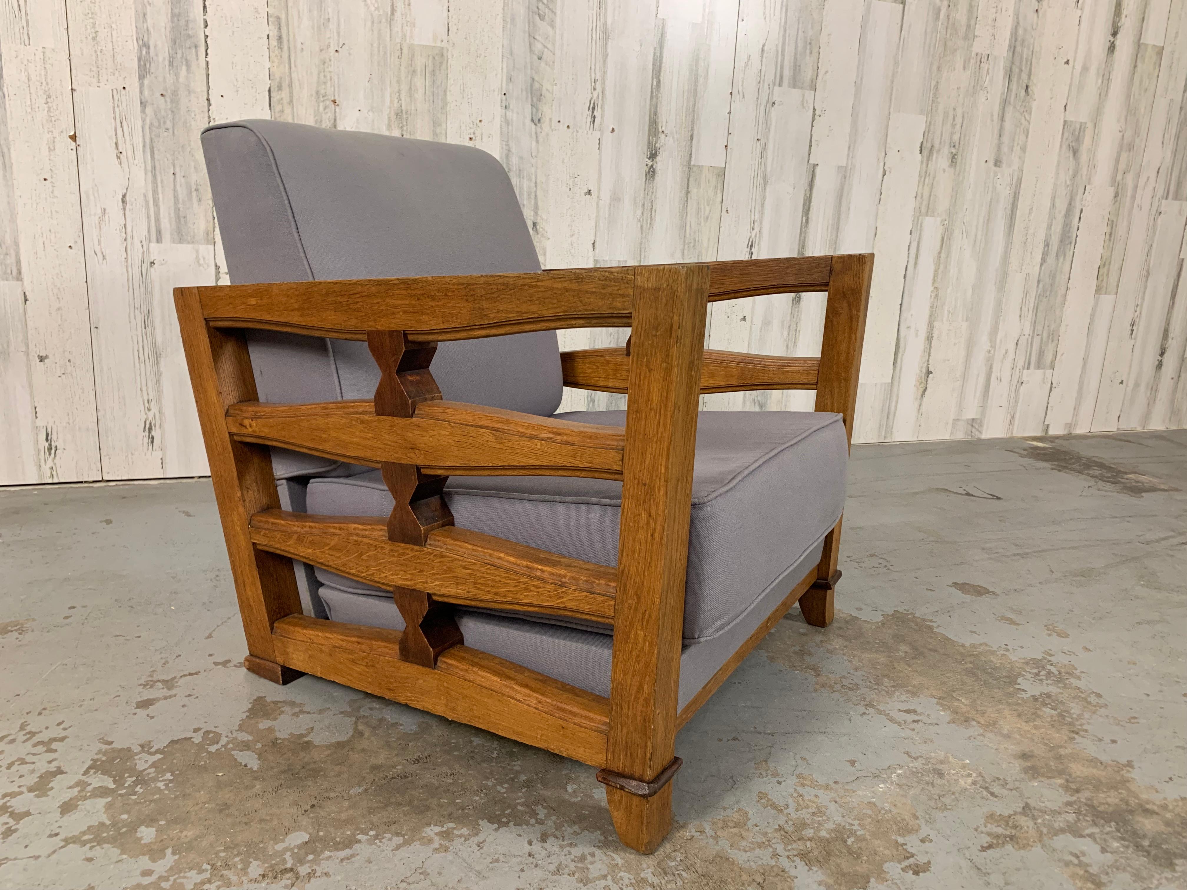 1950's French Oak Petite Lounge Chair For Sale 10