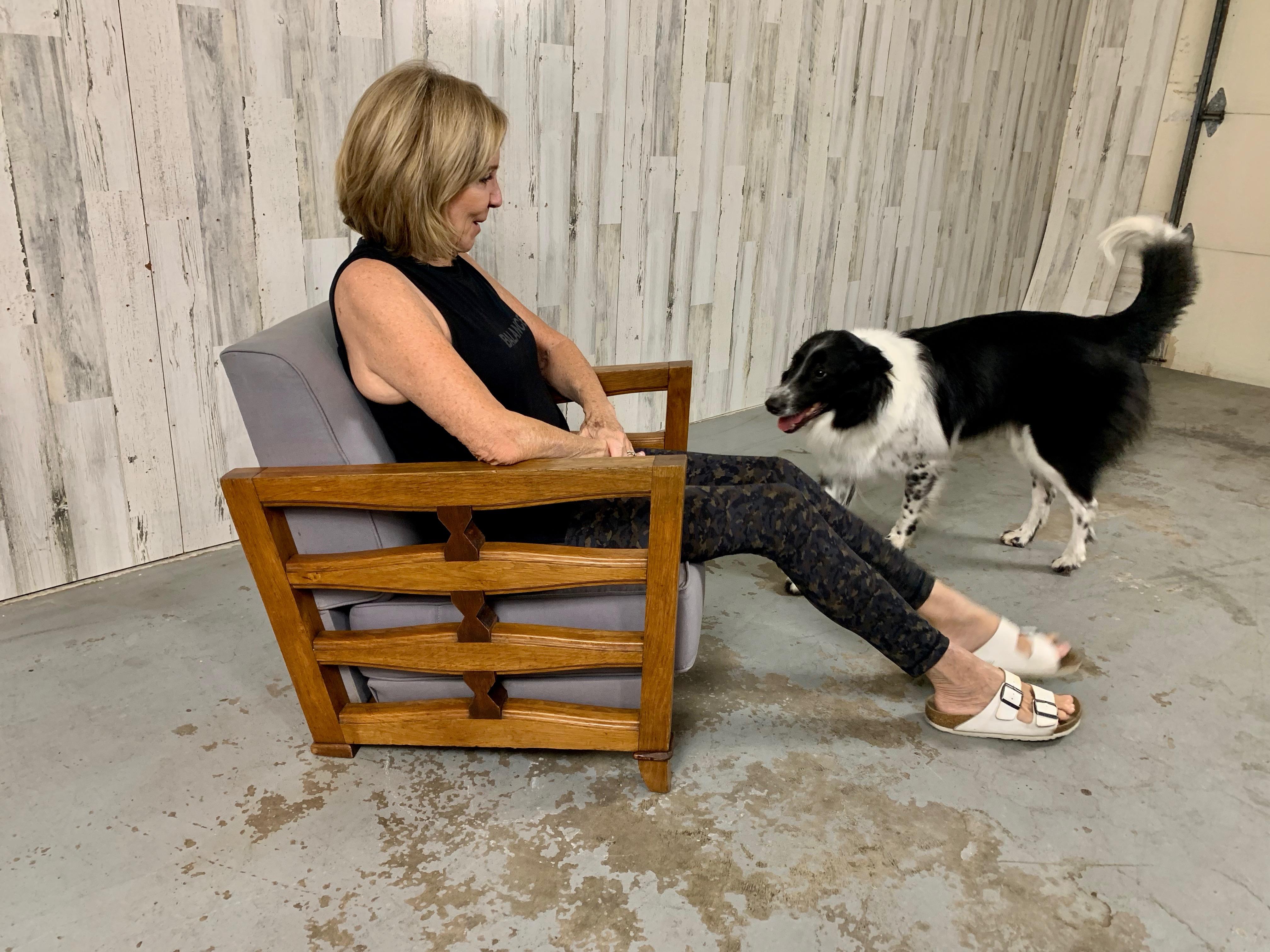 1950's French Oak Petite Lounge Chair For Sale 11