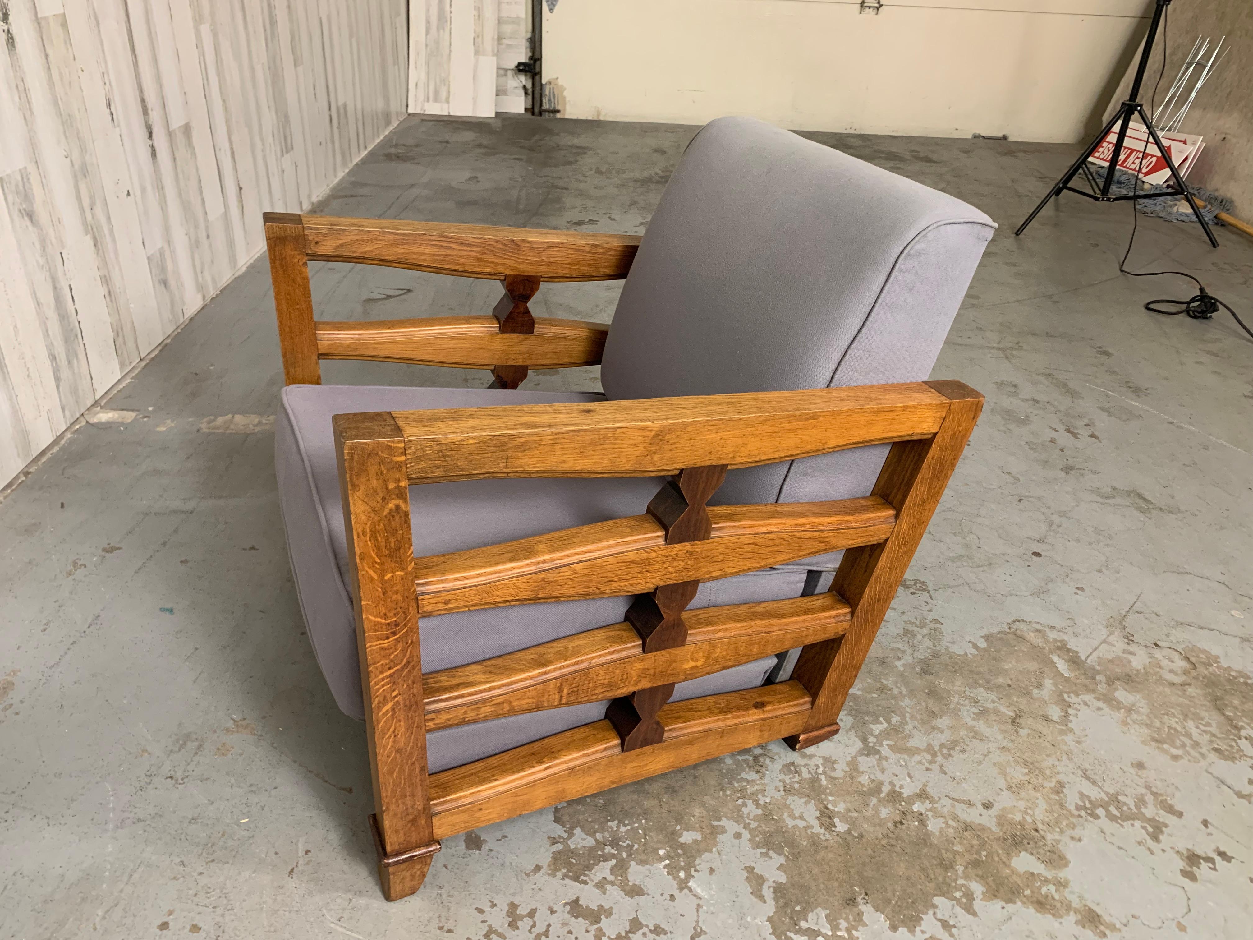 1950's French Oak Petite Lounge Chair For Sale 2