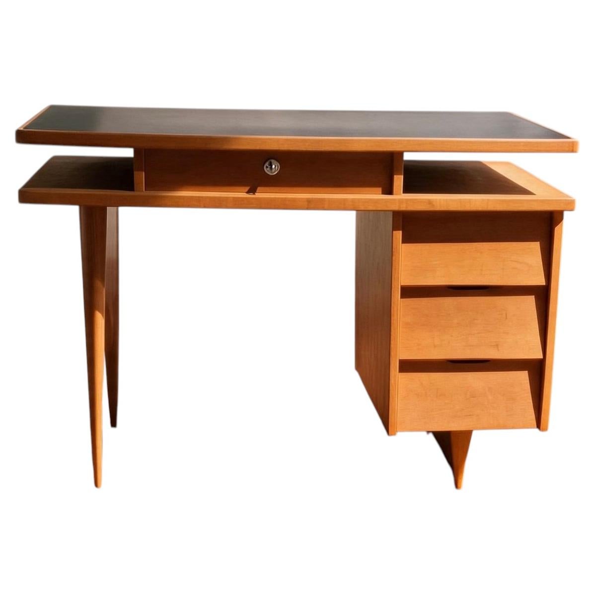 1950s French oak writing desk