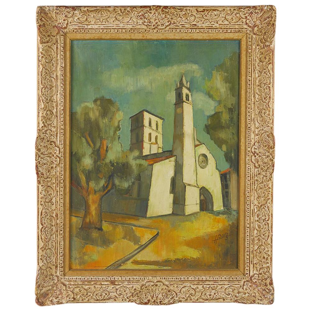 1950s French Oil on Canvas