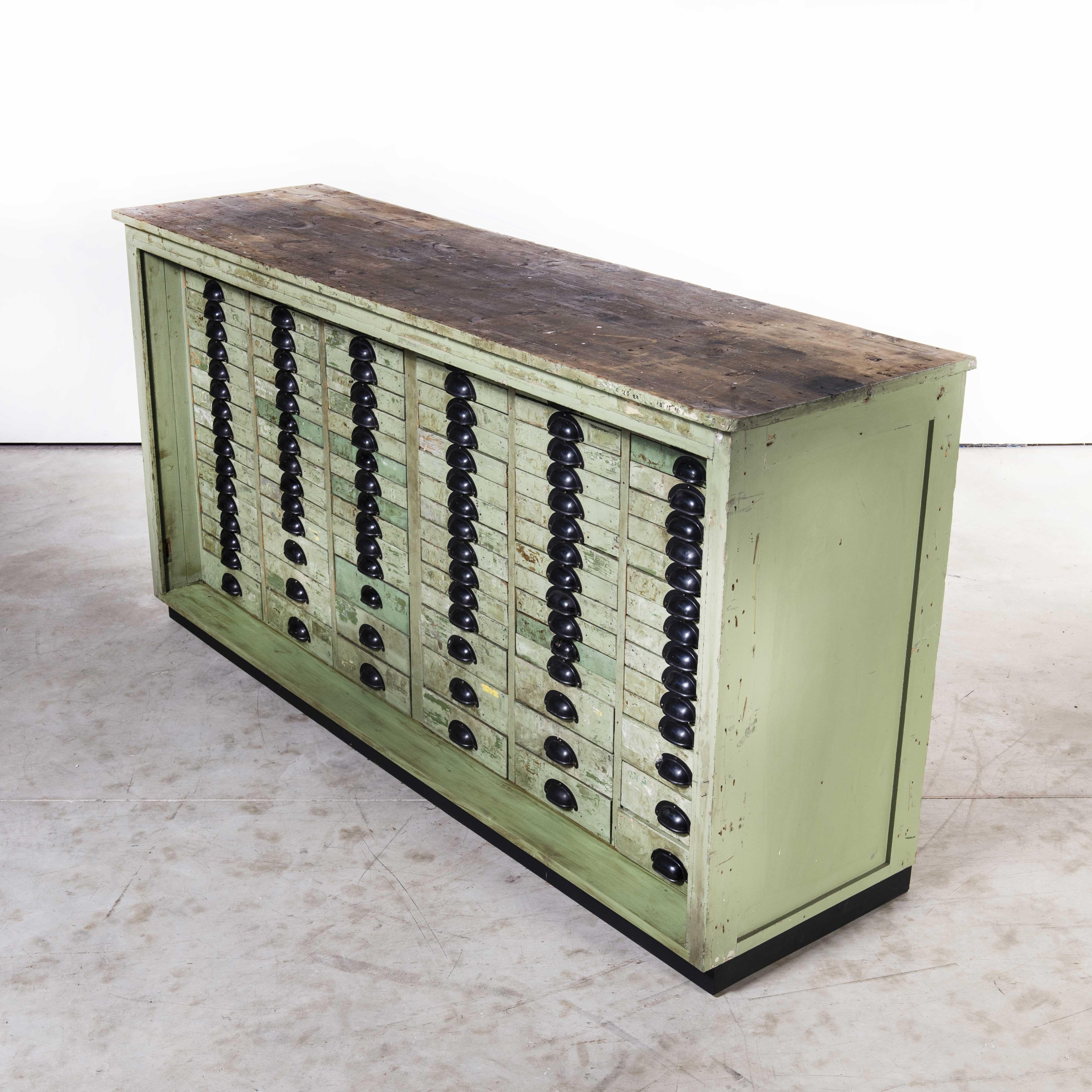1950’s French original workshop multidrawer cabinet – Industrial green (Model 1094.1)

1950’s French original workshop multidrawer cabinet – Industrial green. One of our favourite finds, we sourced this cabinet in Lille where it was hiding in the