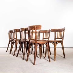 1950's French Ox Back Slatted Bentwood Dining Chairs - Set Of Eight