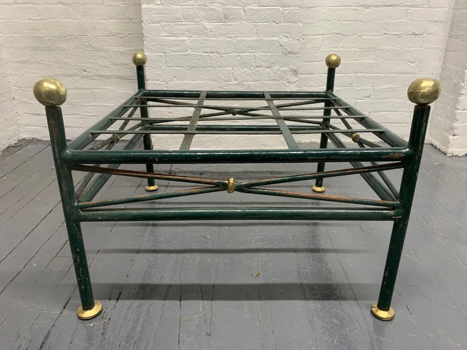 1950s French Painted Wrought Iron Bench In Good Condition For Sale In New York, NY