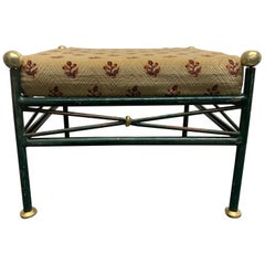 banc en fer forgé peint français des années 1950