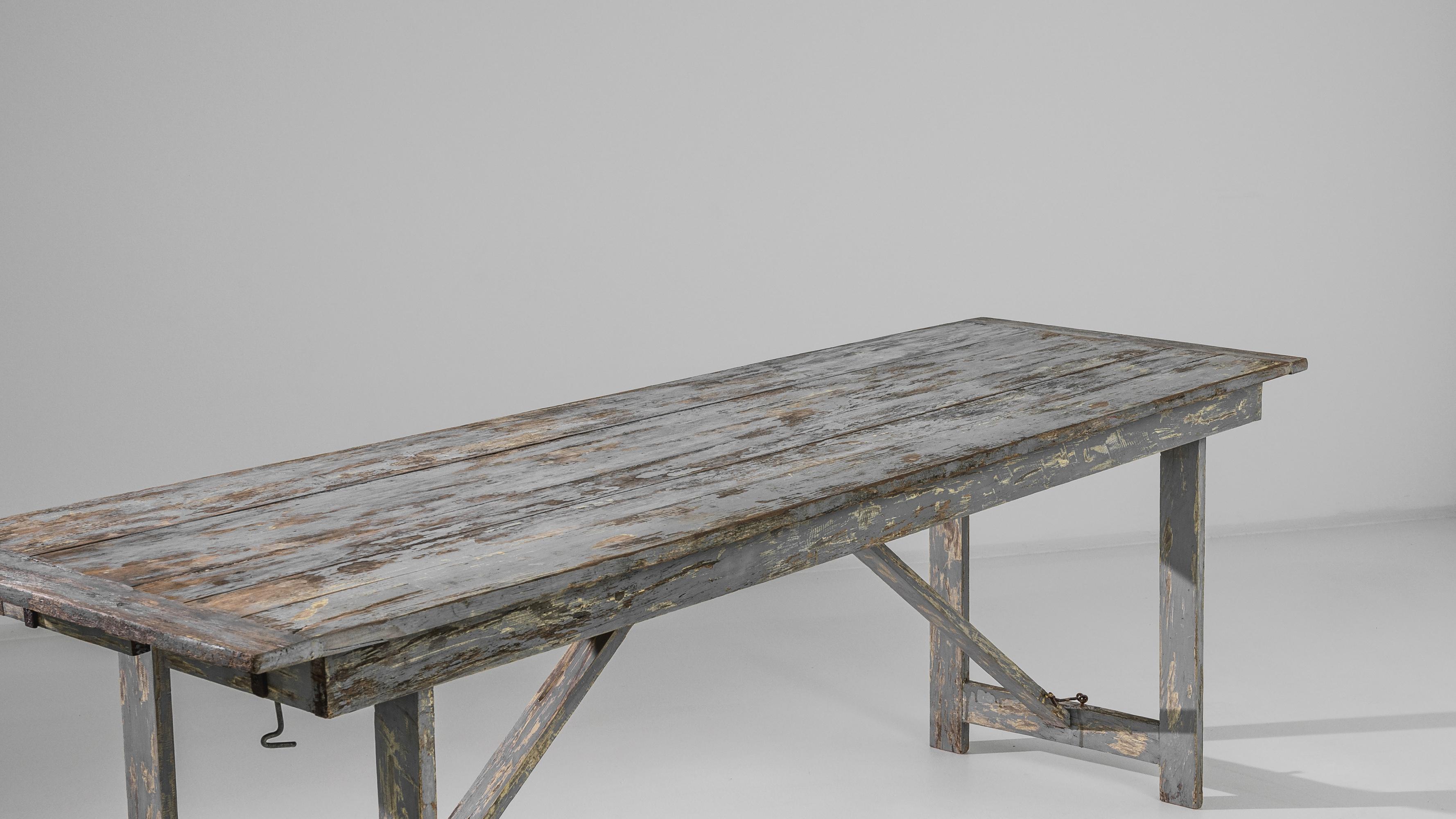 Rustic 1950s French Patinated Folding Table