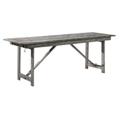1950s French Patinated Folding Table