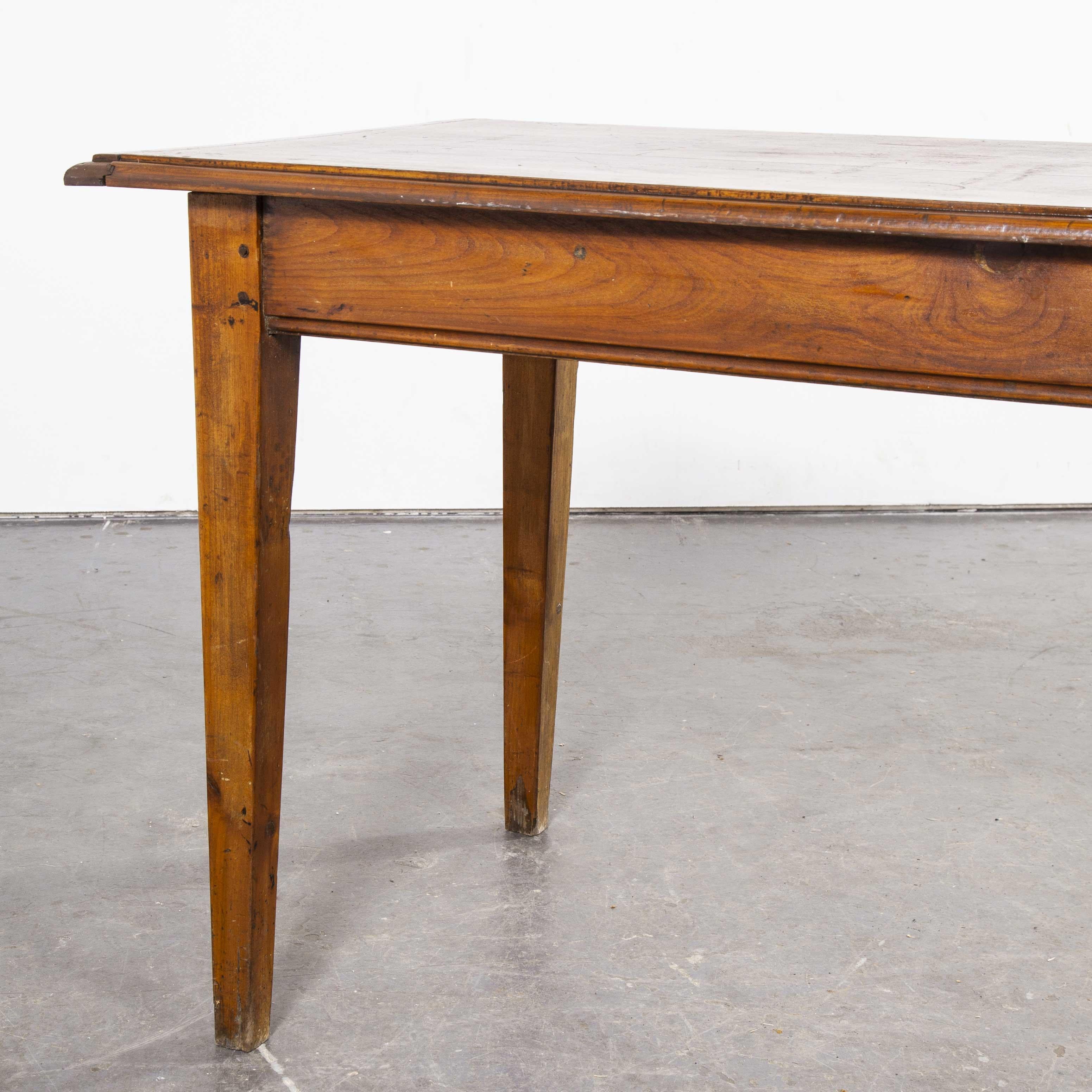 1950s French pear wood rectangular dining table (Model 1)

1950s French pear wood rectangular dining table. Sourced in Alsace this is a good honest solid pear wood rectangular dining table. Good proportions and good detail on the tops and with