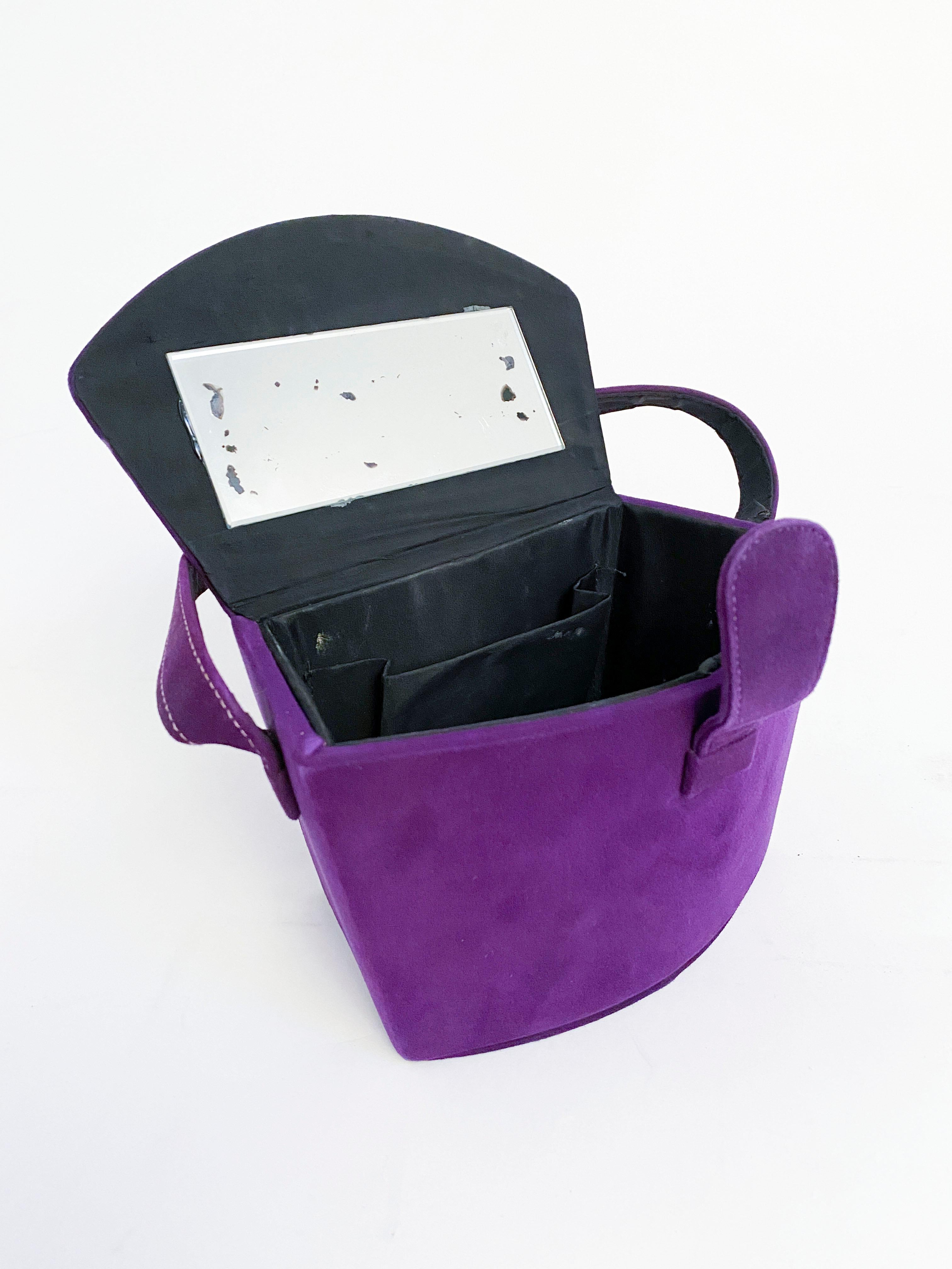 purple suede handbags