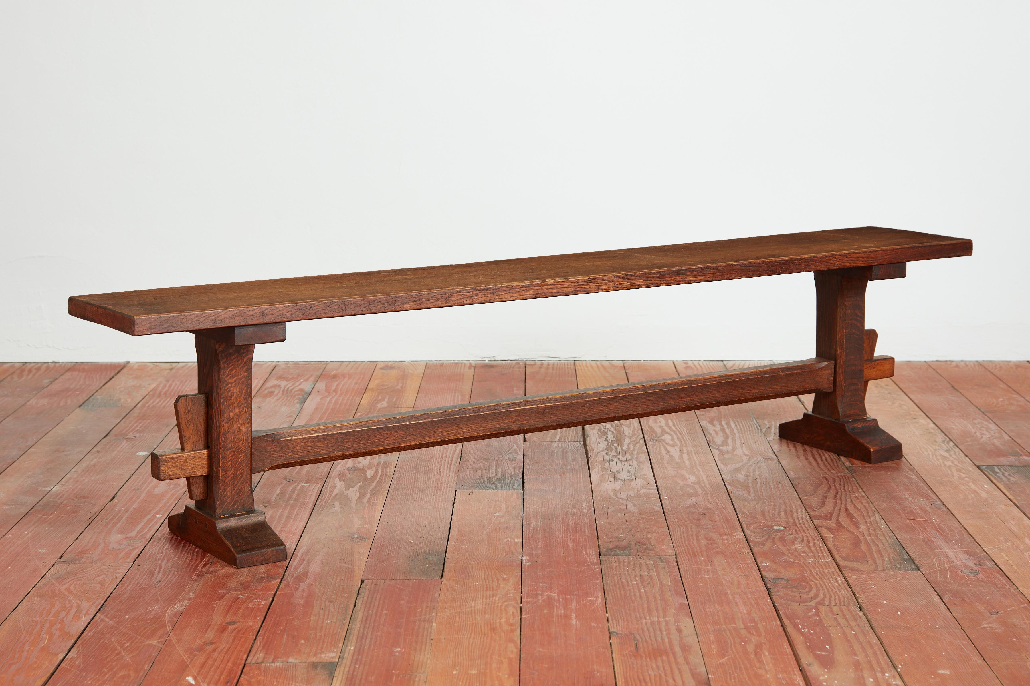 Mid-20th Century 1950's French Plank Bench  For Sale