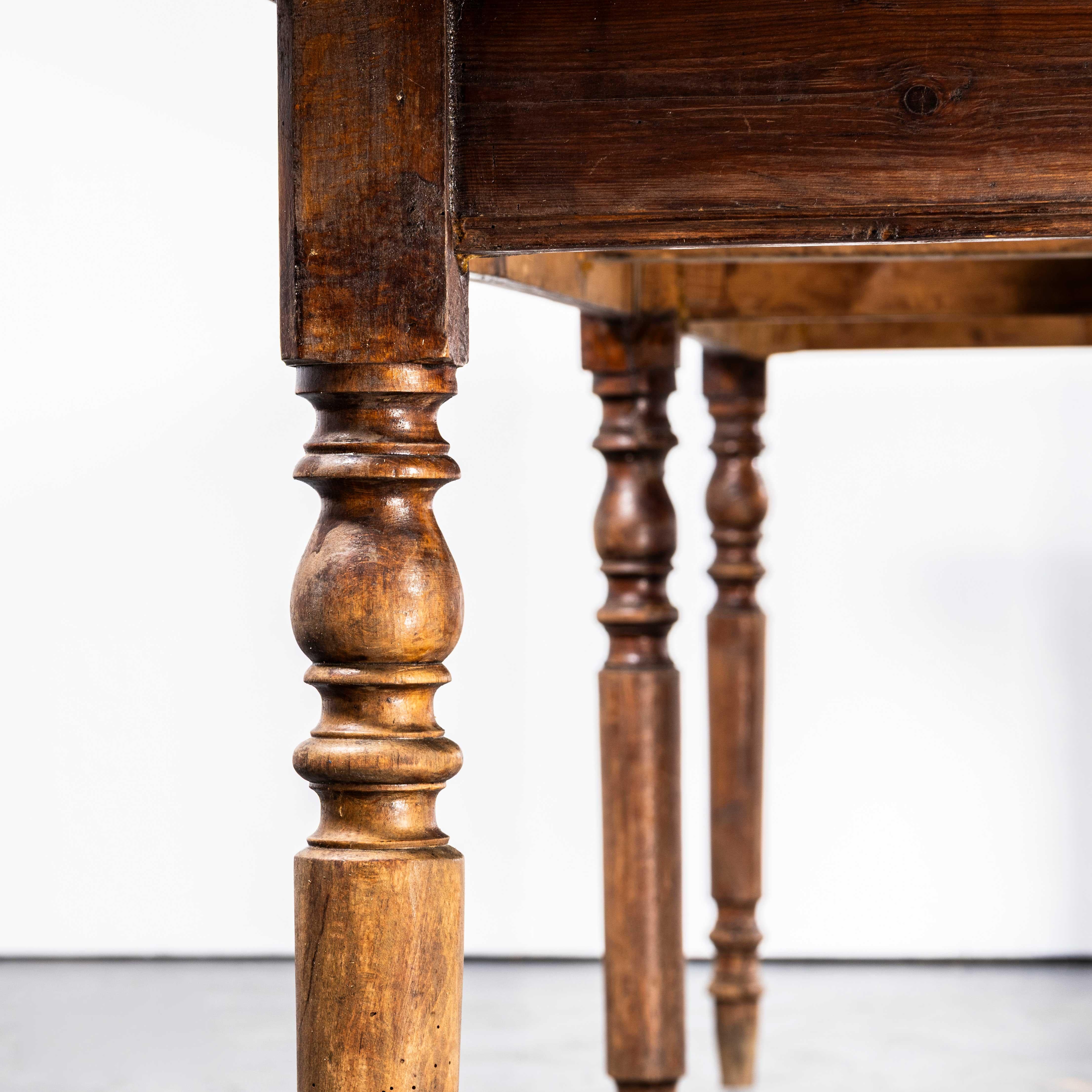 1950's French Planked Top Pine Farmhouse Table For Sale 4