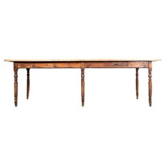 1950's French Planked Top Pine Farmhouse Table