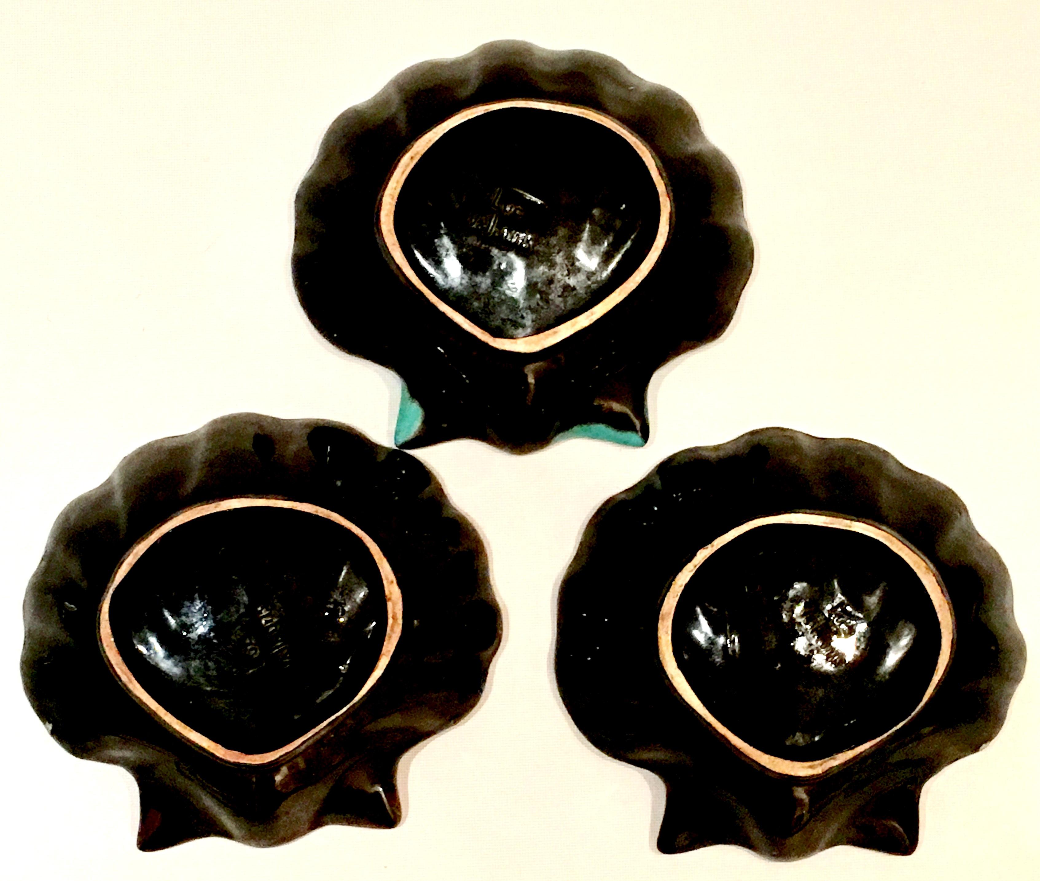 1950'S French Pottery Oyster Dish Set/3 By, Luc Vallauris For Sale 7
