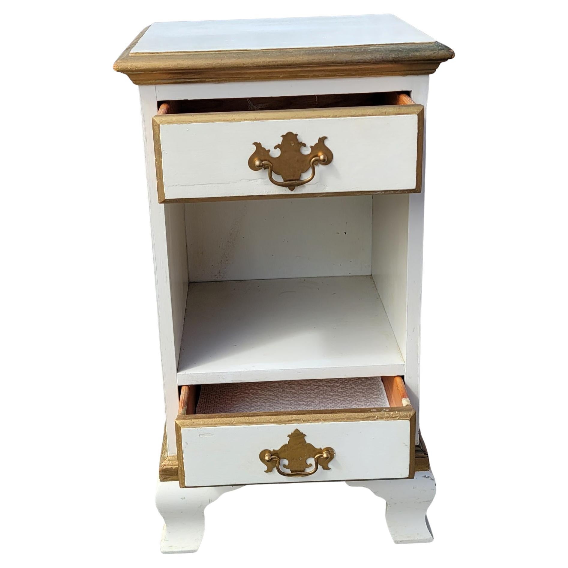 french style gold gilt 2 drawer bedside table